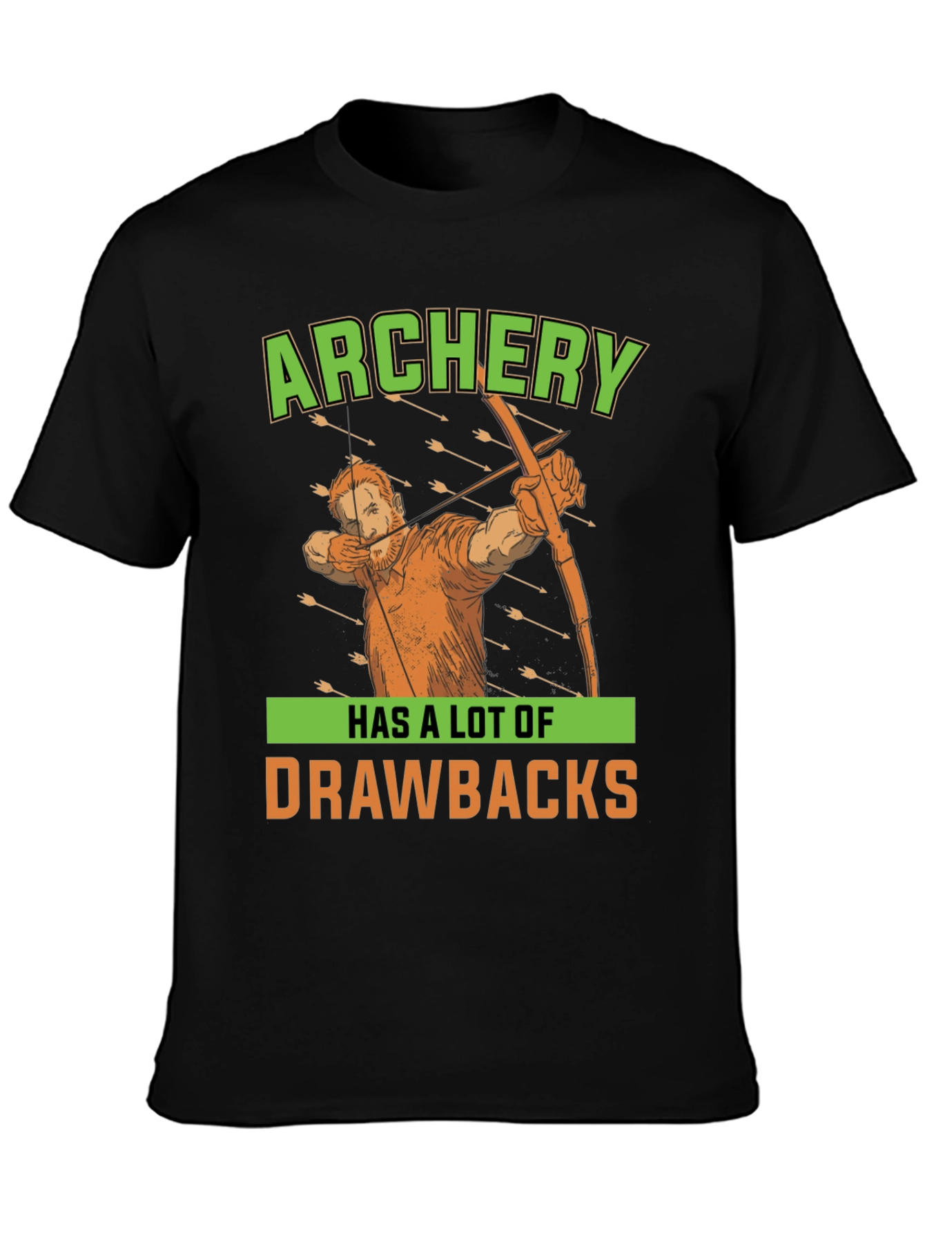 Black Archery Drawbacks Graphic T-Shirt view 3