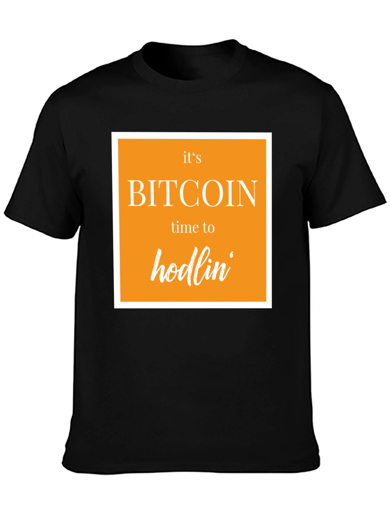 Black Bitcoin Hodlin' Black T-Shirt - Crypto Tee view 3