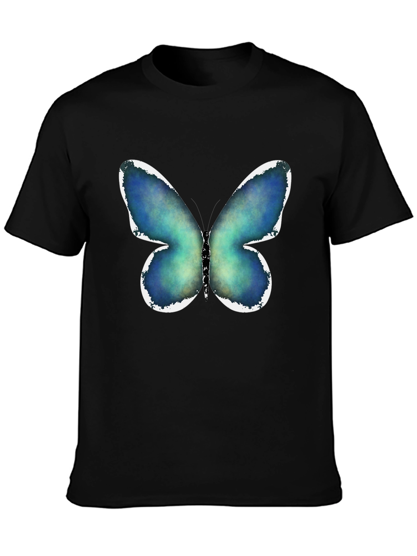 Black Butterfly Graphic Print Black T-Shirt view 3