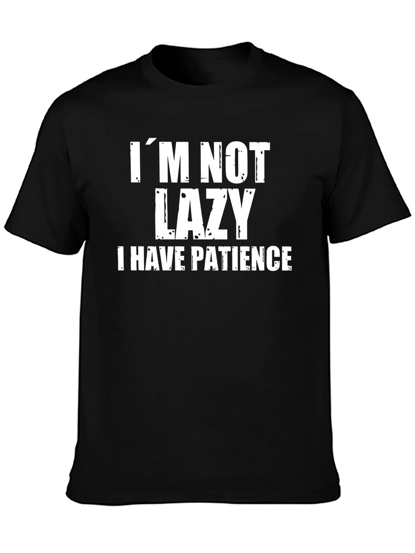 Black Funny "I'm Not Lazy" Graphic Tee - Mens Humor Shirt view 3