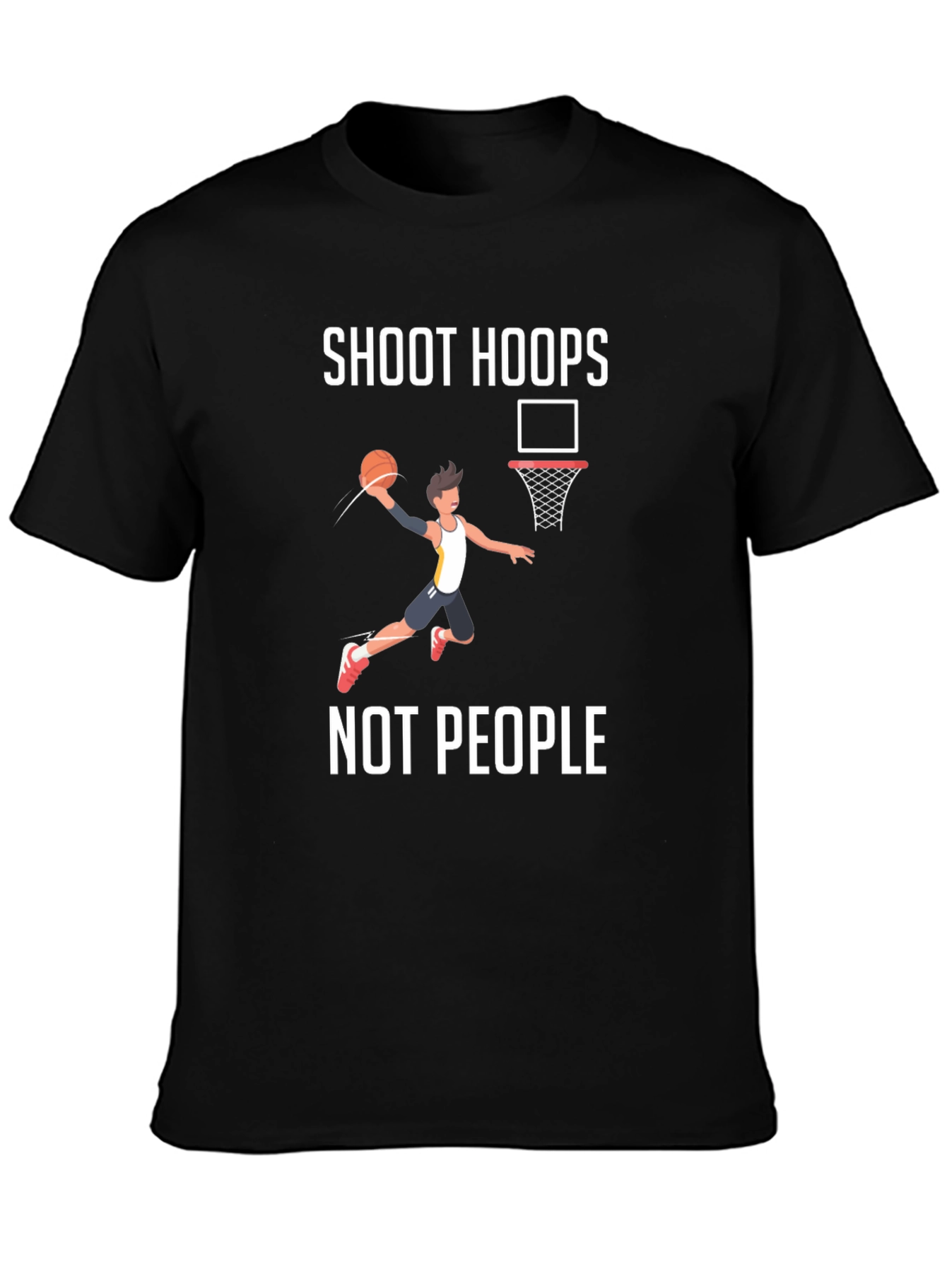 Black Shoot Hoops Not People Graphic T-Shirt view 3