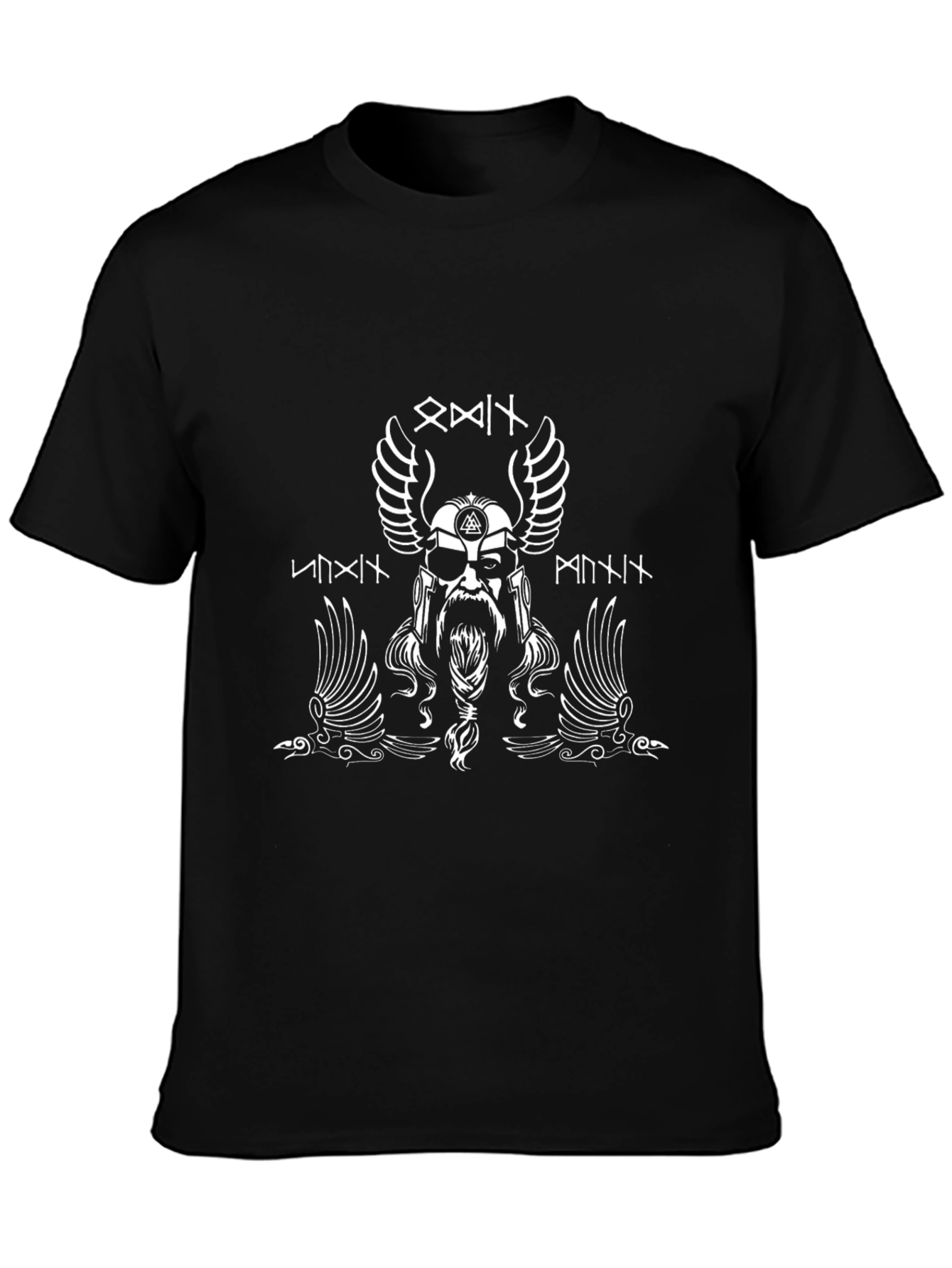 Black Viking Warrior Graphic Tee - Black view 3