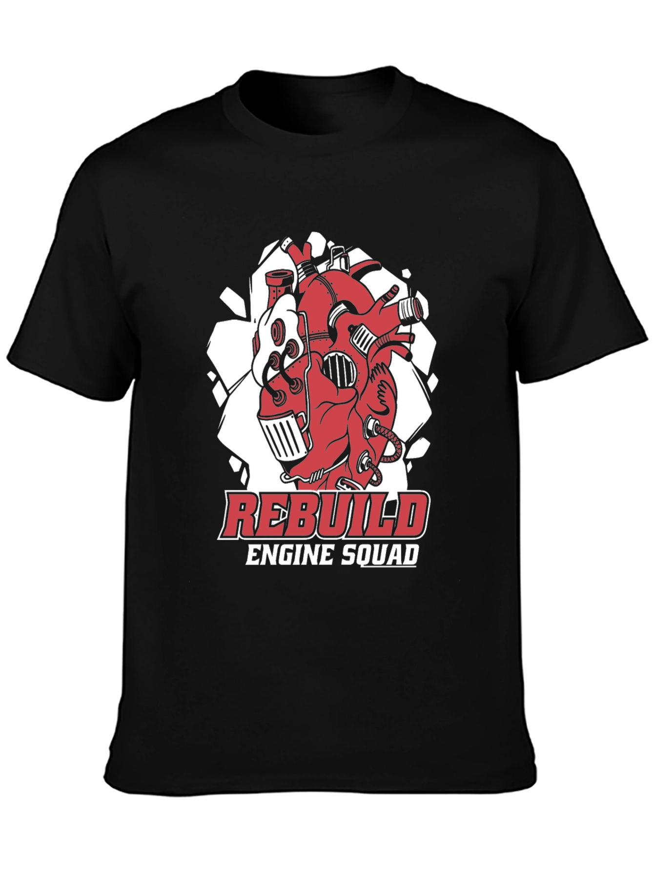 Black Rebuild Engine Squad Black T-Shirt view 3