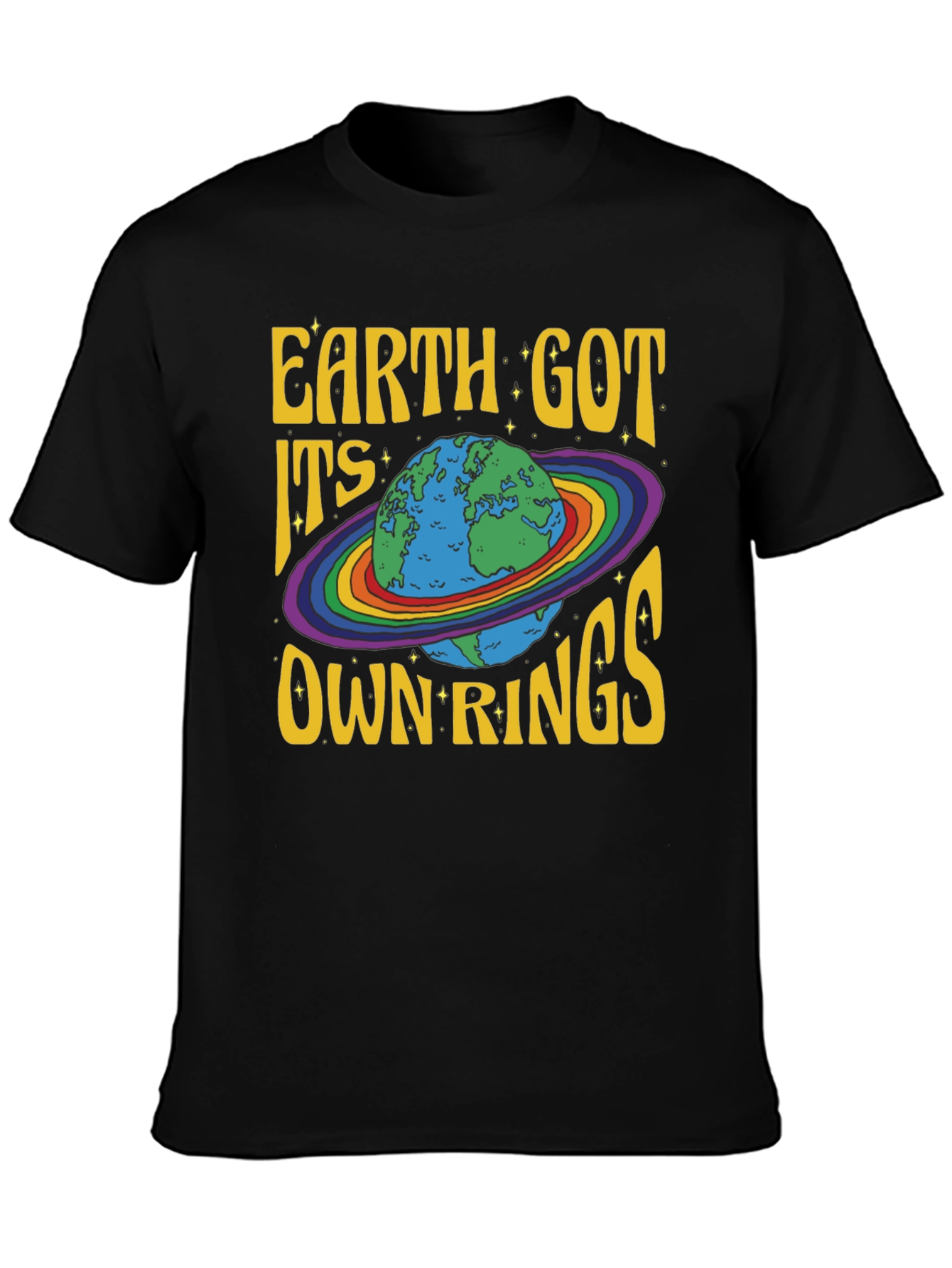 Black Earth Got Its Own Rings Graphic T-Shirt view 3