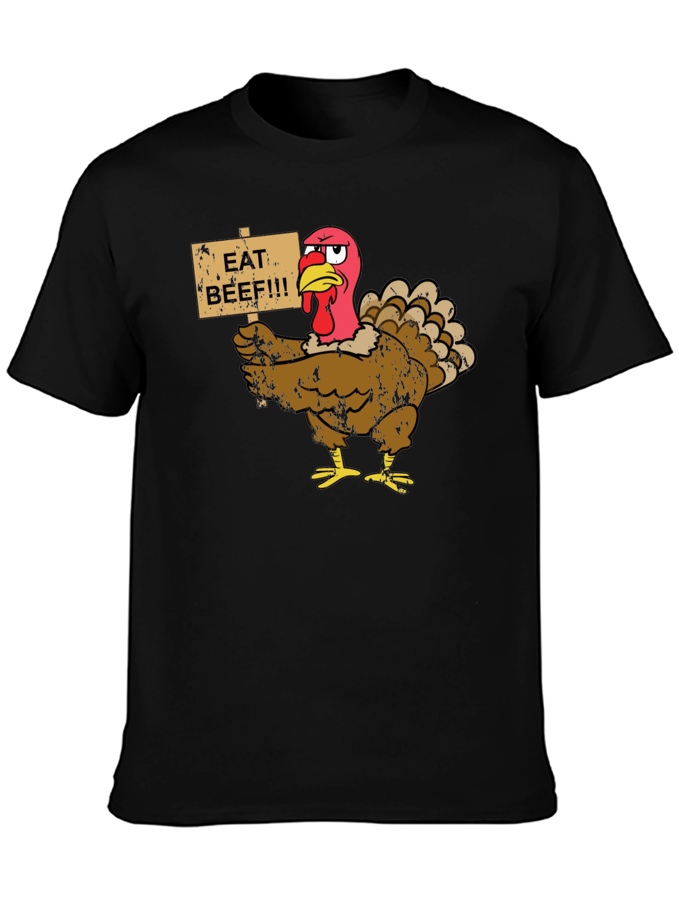 Black Eat Beef Turkey T-Shirt view 3