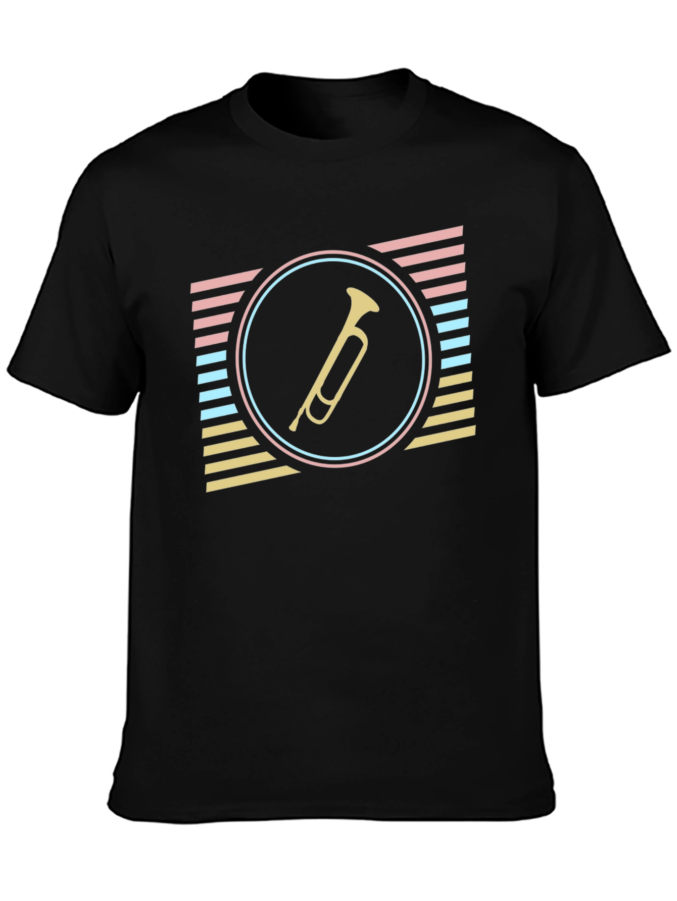 Black Retro Trumpet Graphic Tee - Stylish & Unique view 3