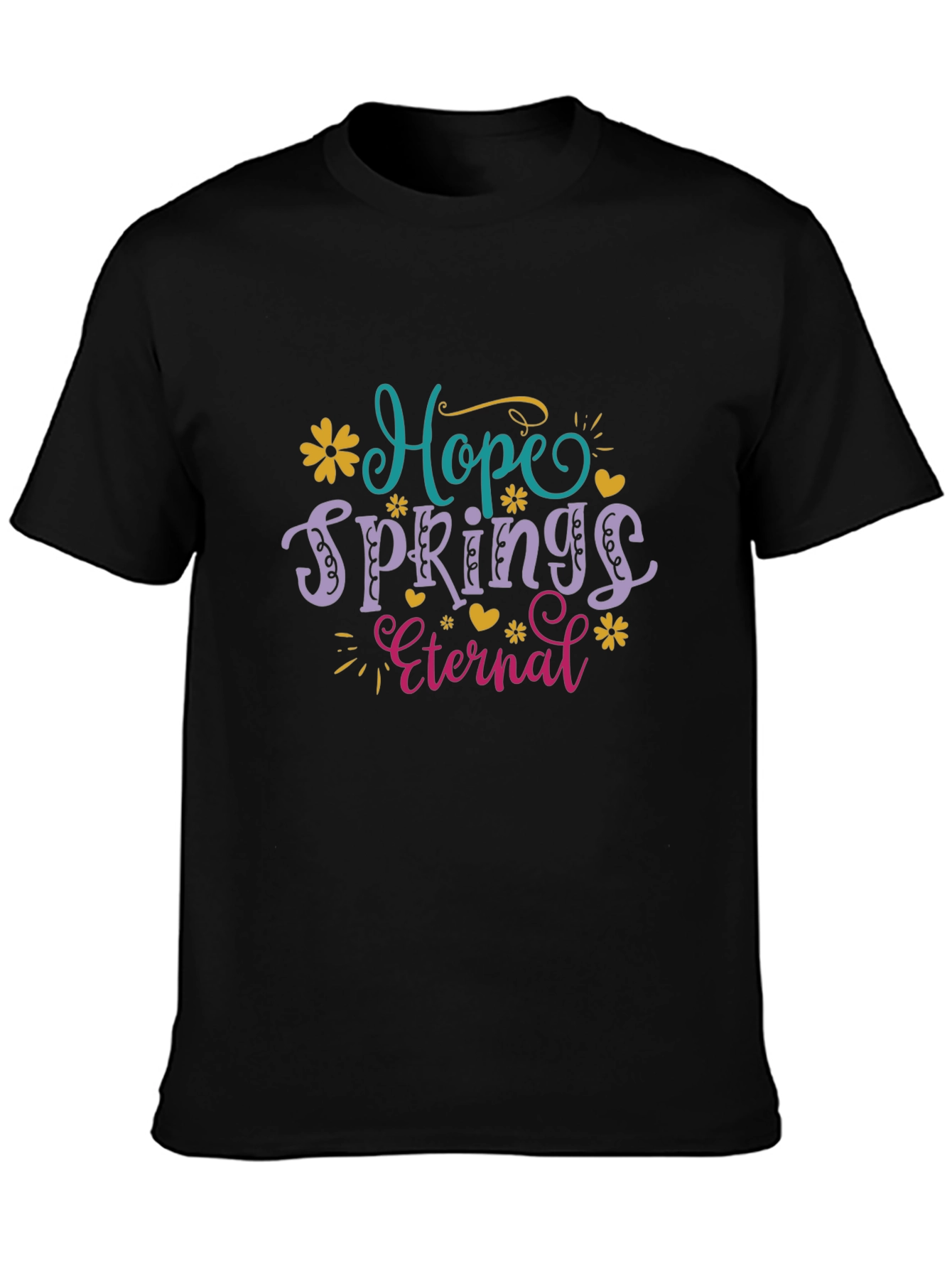 Black Hope Springs Eternal Graphic T-Shirt view 3