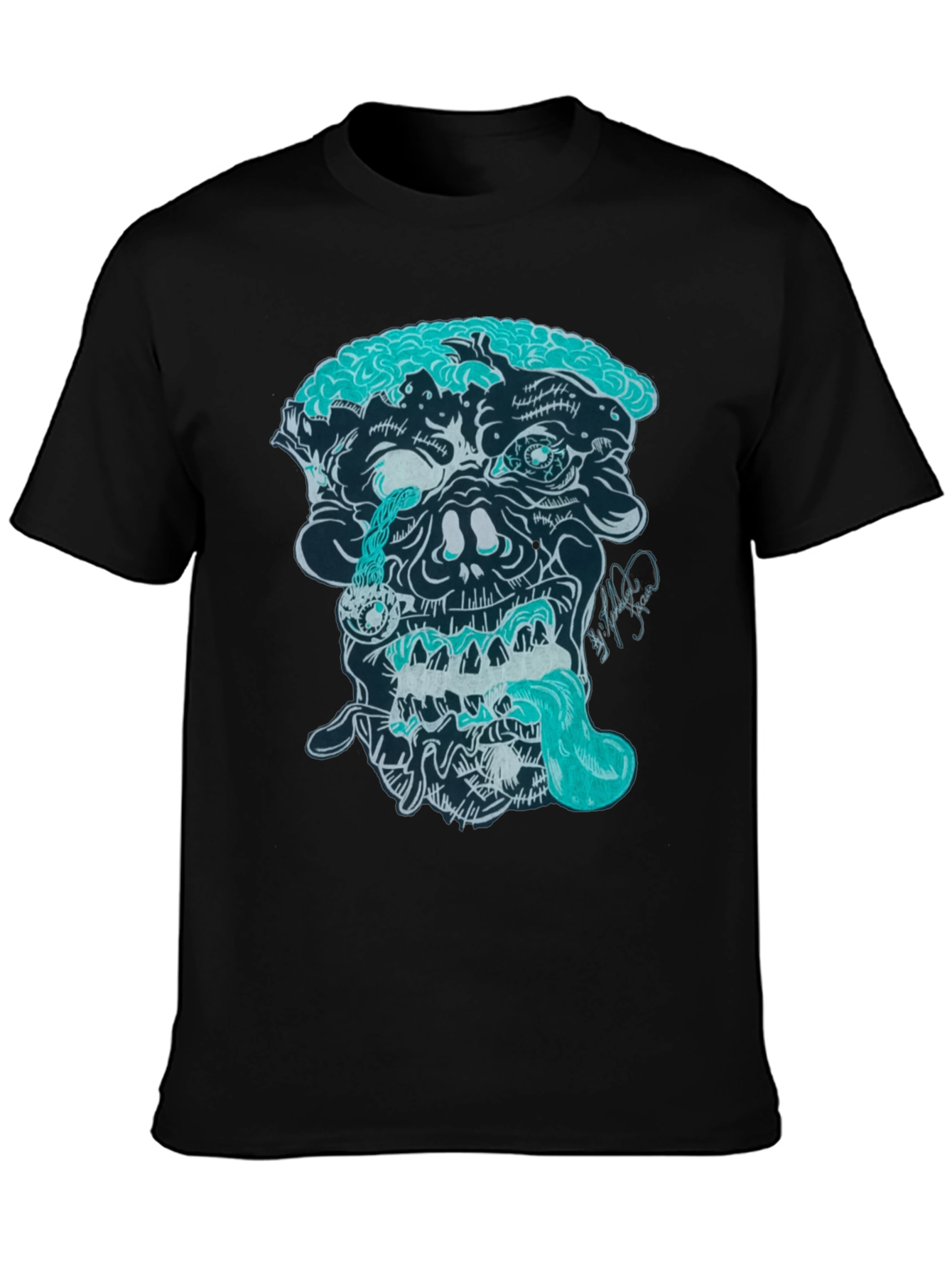 Black Zombie Graphic Print T-Shirt view 3