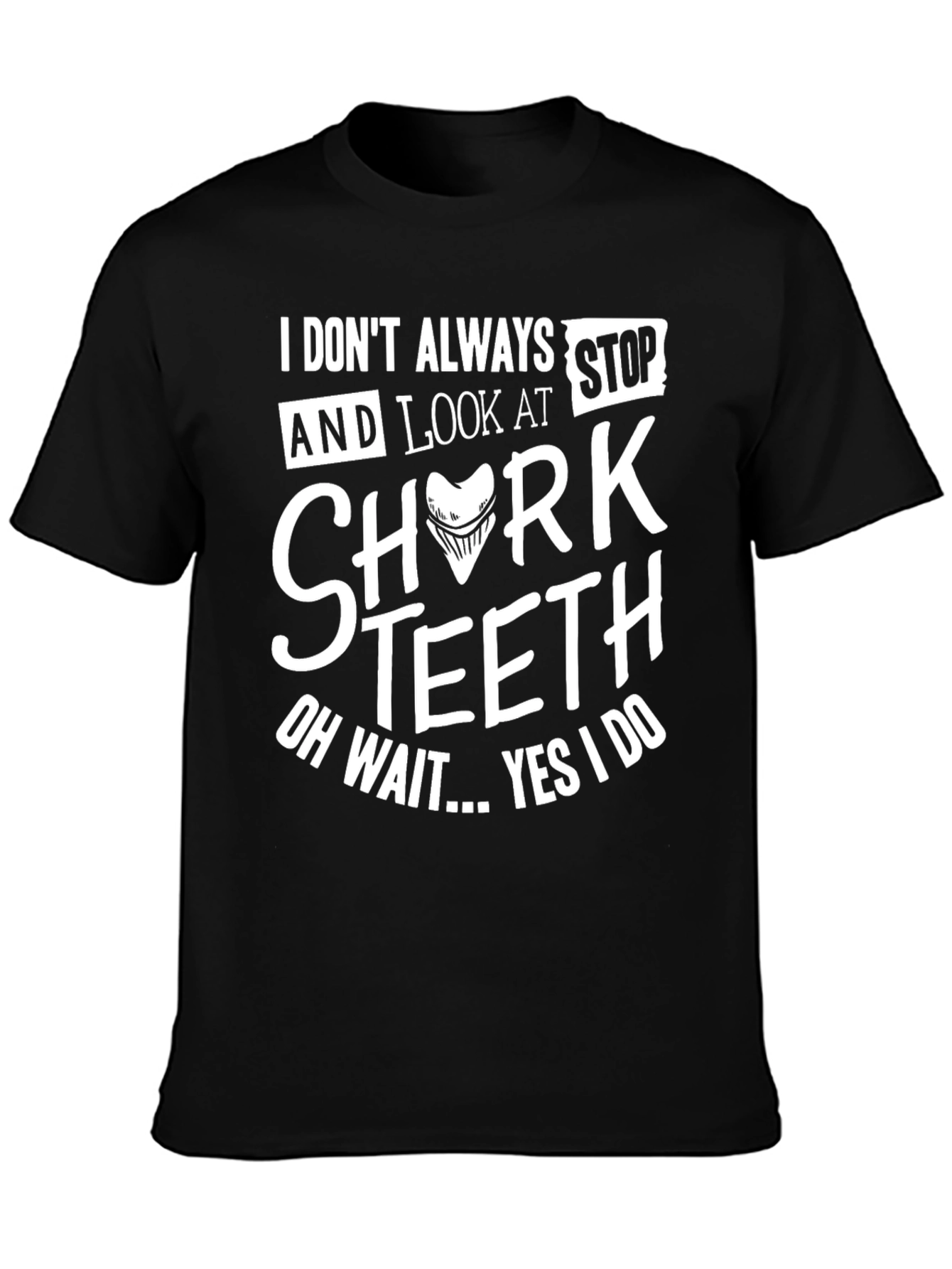 Black Shark Teeth Novelty Graphic T-Shirt view 3
