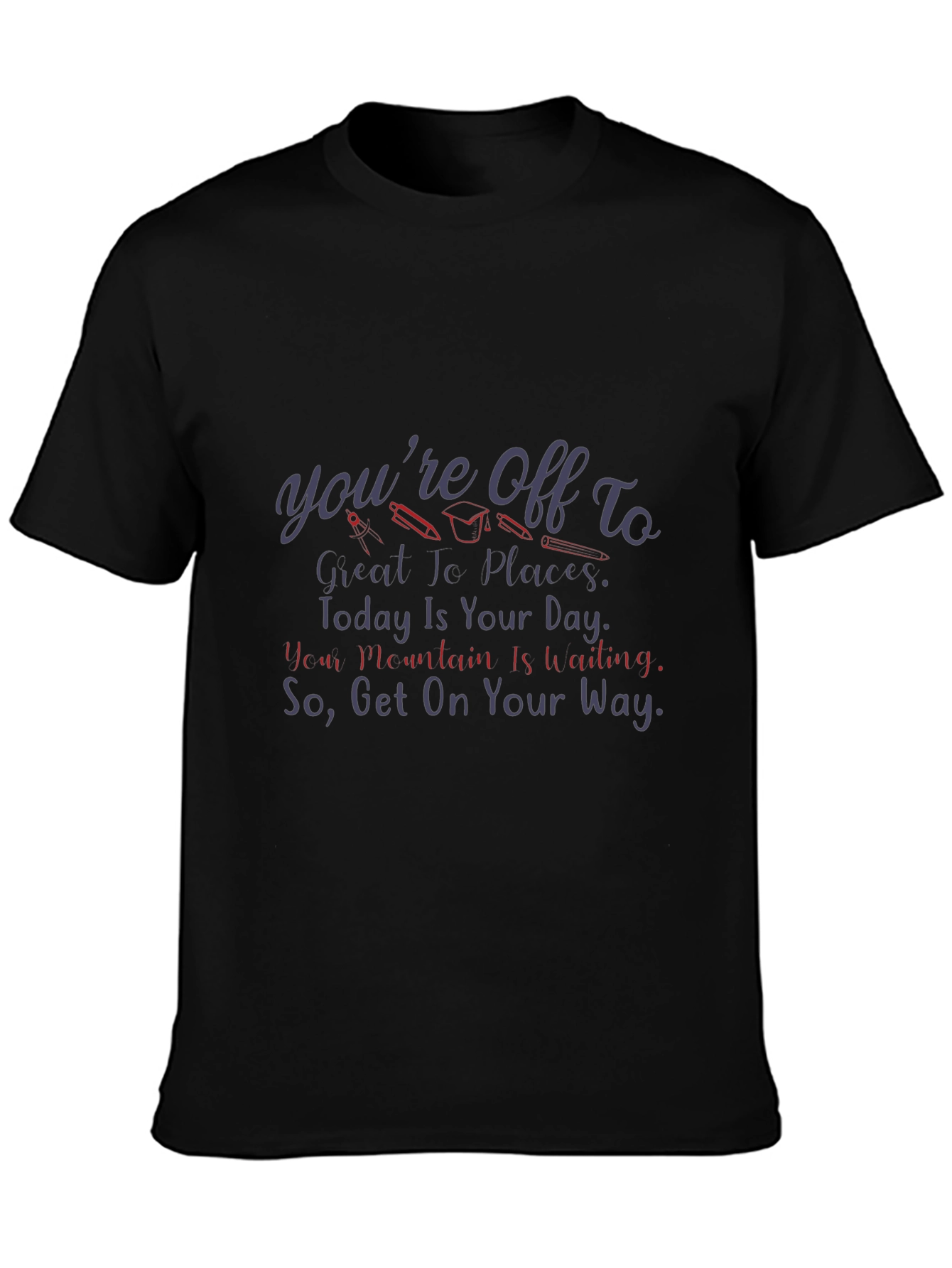 Black Motivational Graduation T-Shirt view 3