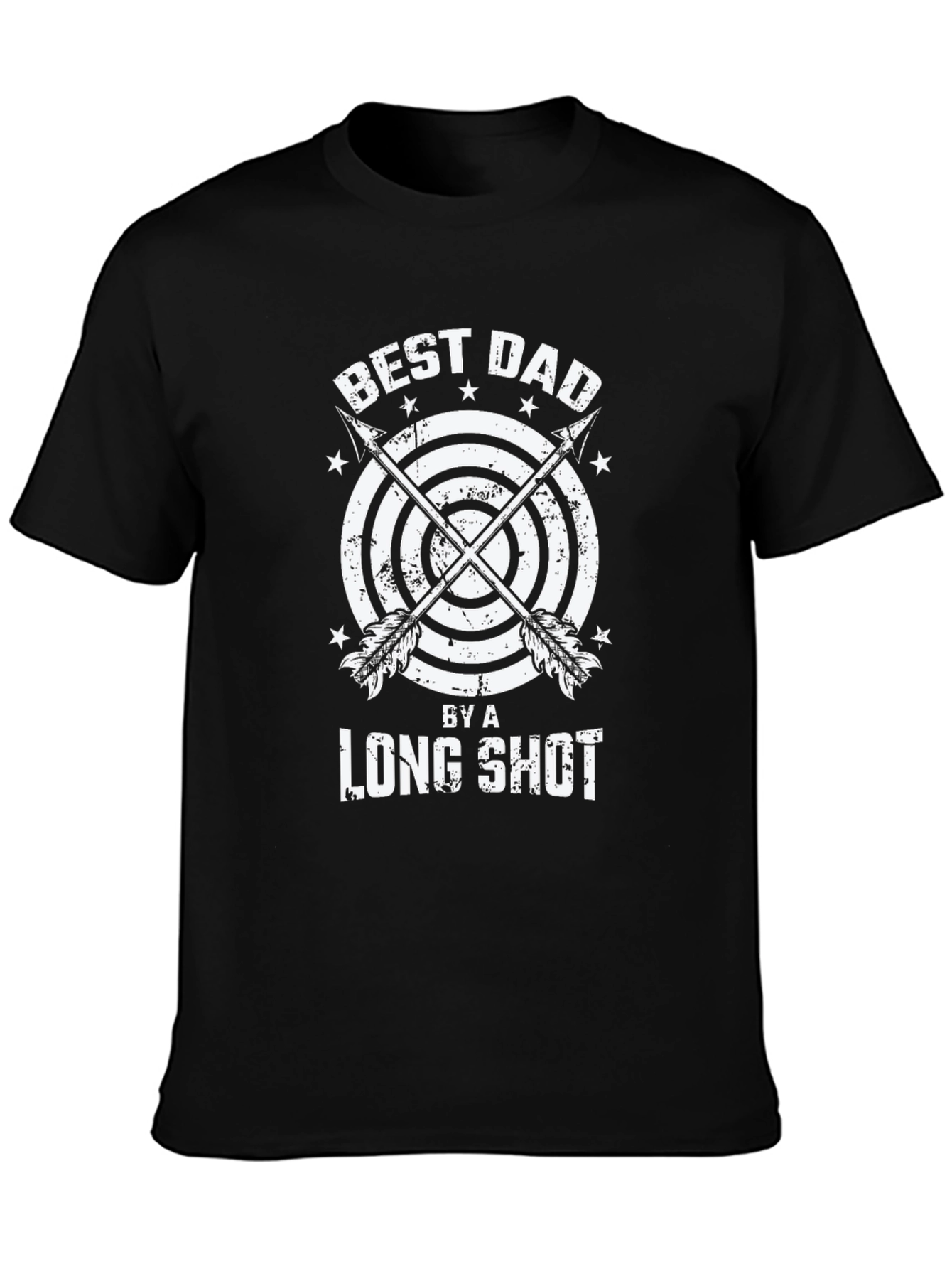 Black Best Dad By A Long Shot T-Shirt view 3