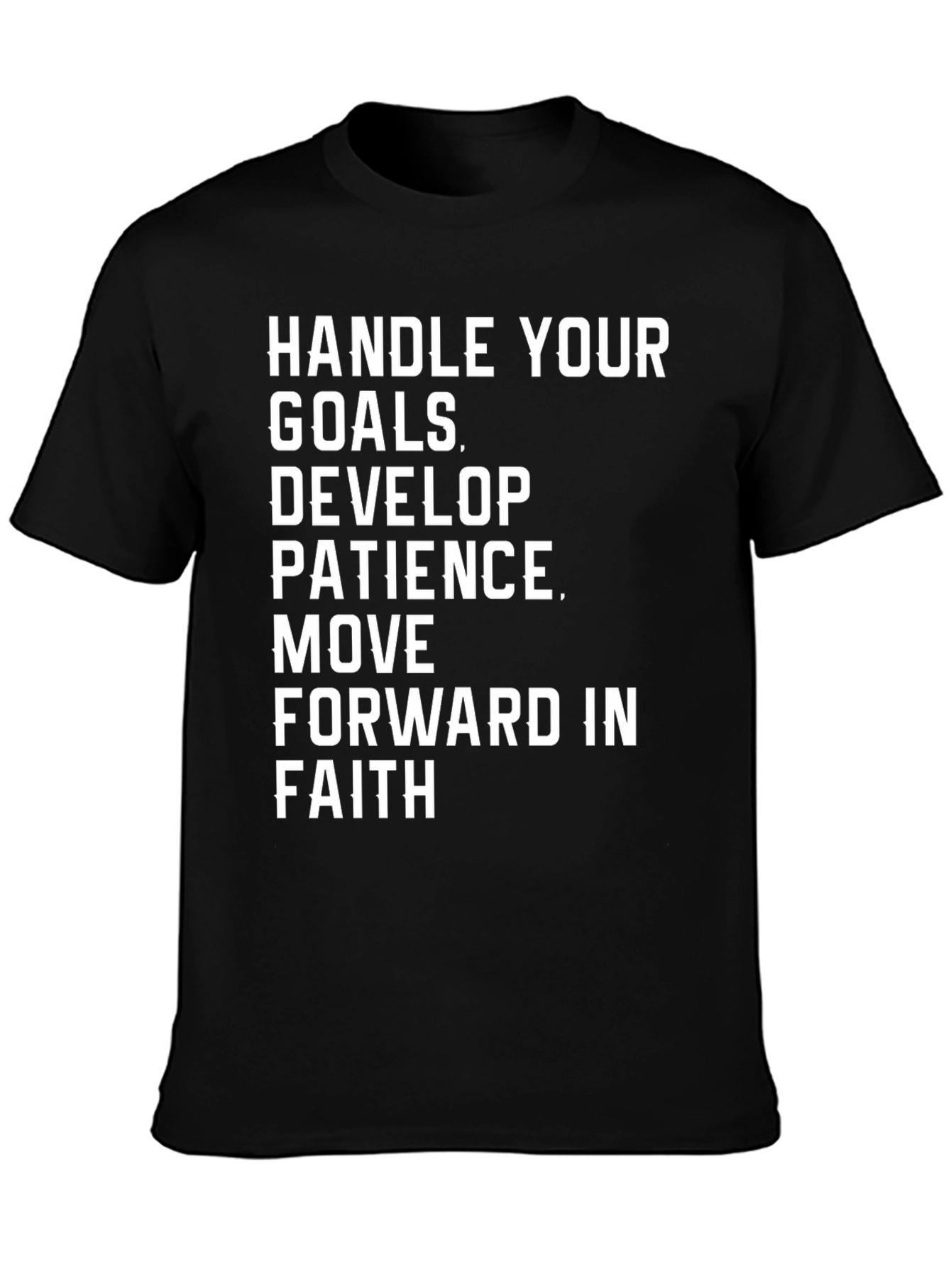 Black Motivational Graphic T-Shirt - Handle Your Goals view 3