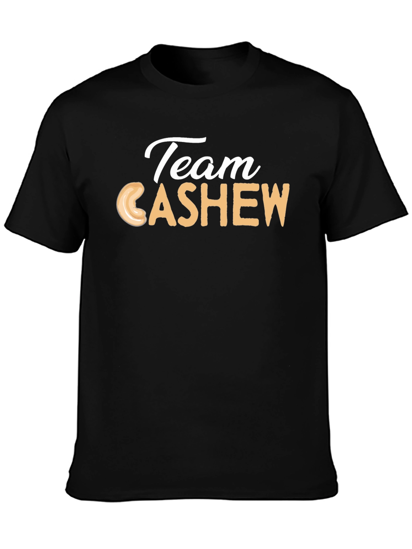 Black Team Cashew T-Shirt - Funny Nut Lover Tee view 3
