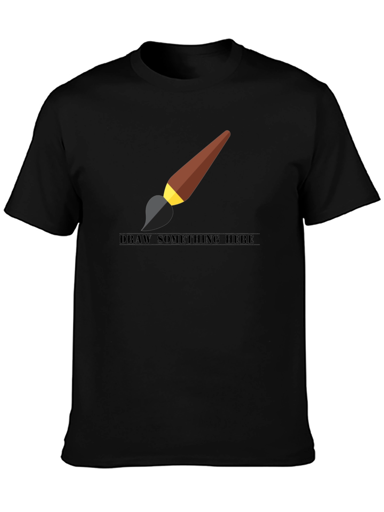 Black Creative Brush Stroke Graphic Tee - Black view 3