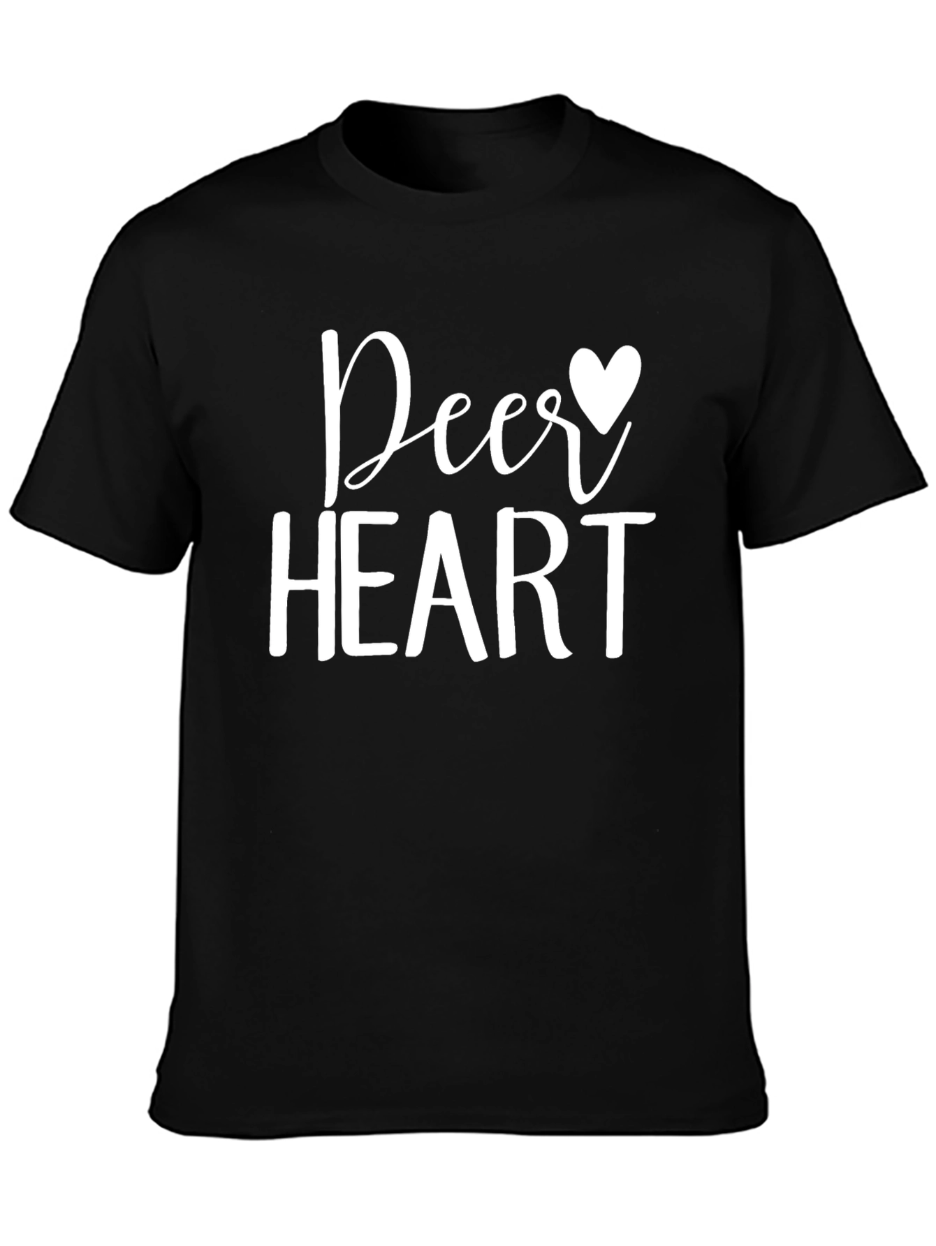 Black Dear Heart Graphic Tee - Soft Cotton Blend view 3