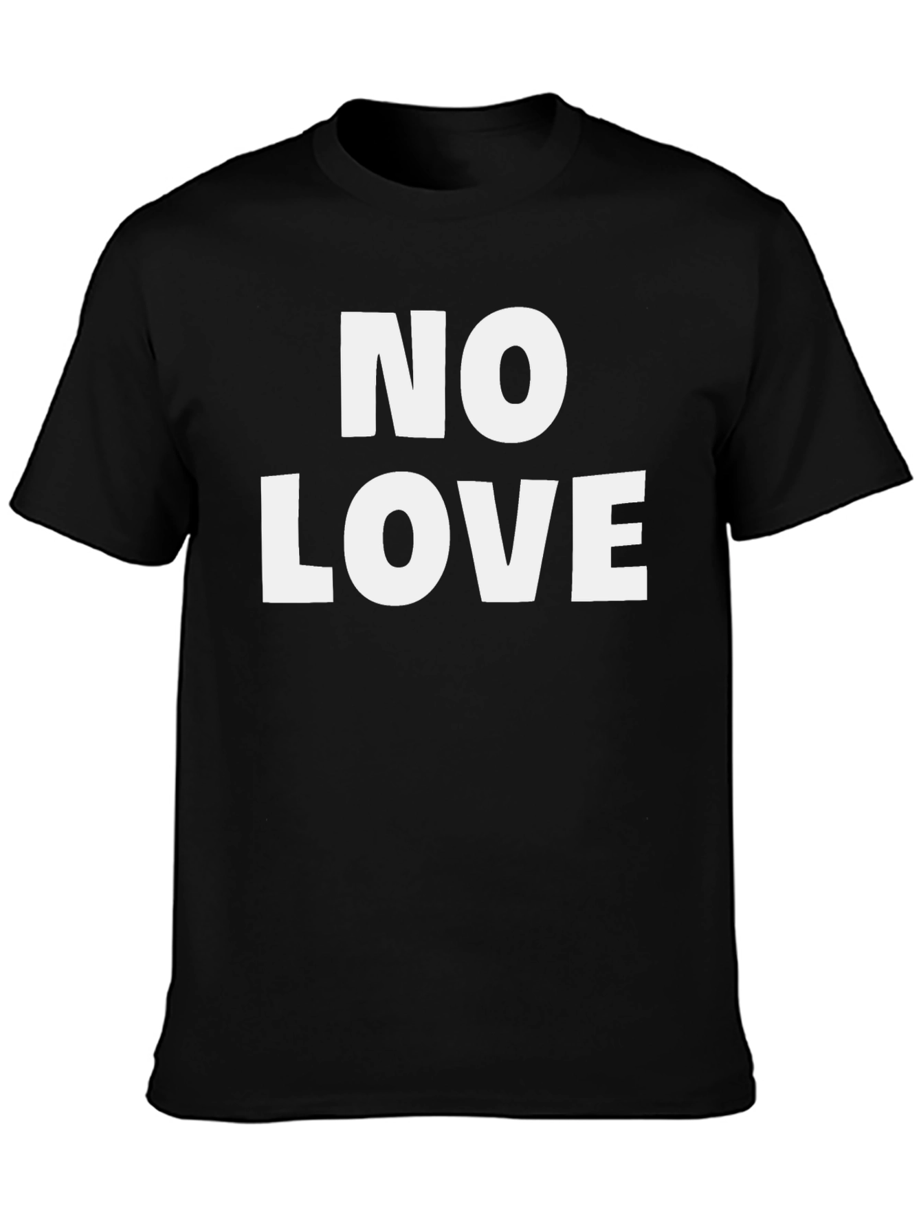 Black No Love Graphic T-Shirt - Men's Crew Neck Tee view 3