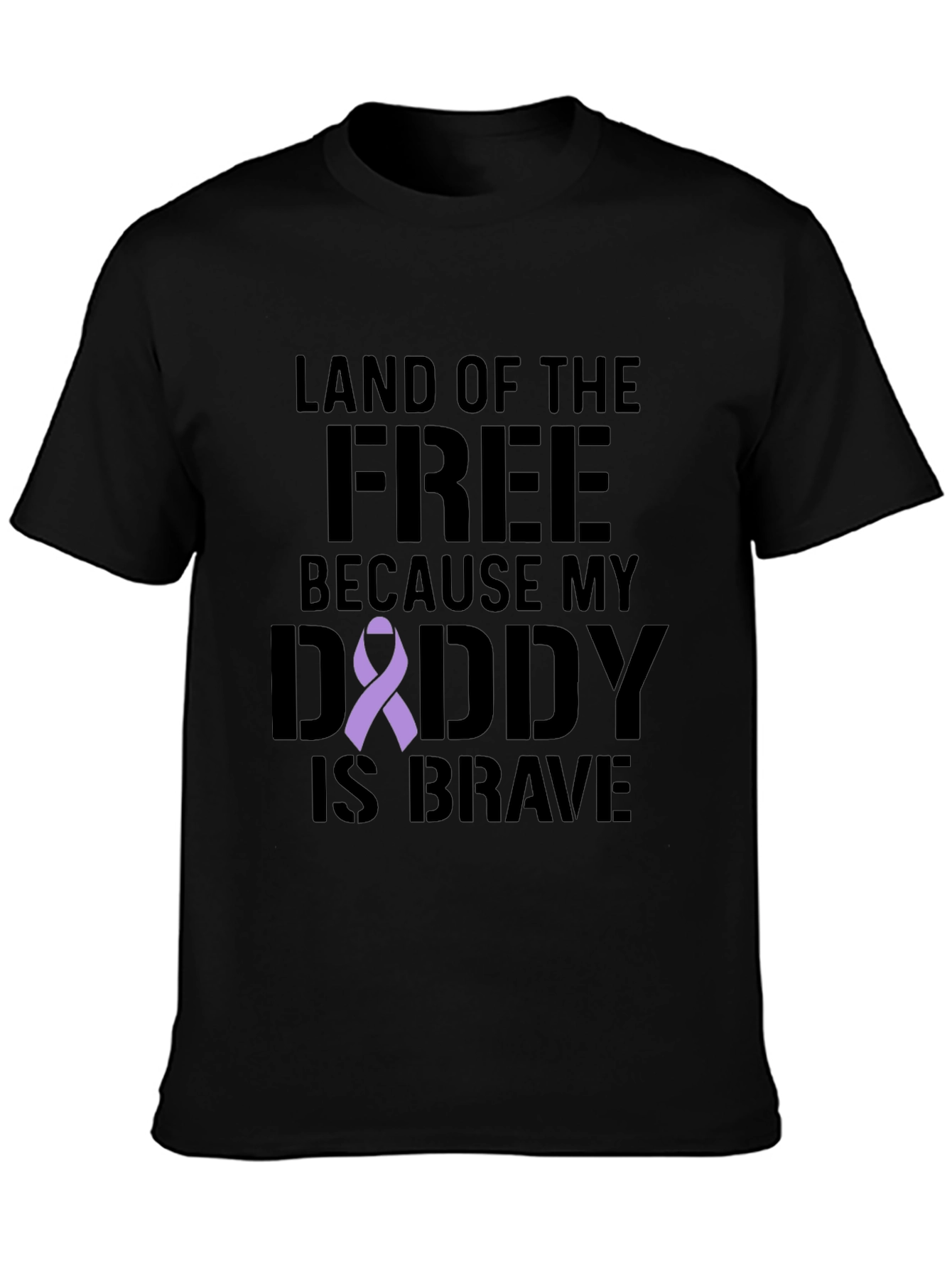 Black Land of the Free Daddy T-Shirt view 3