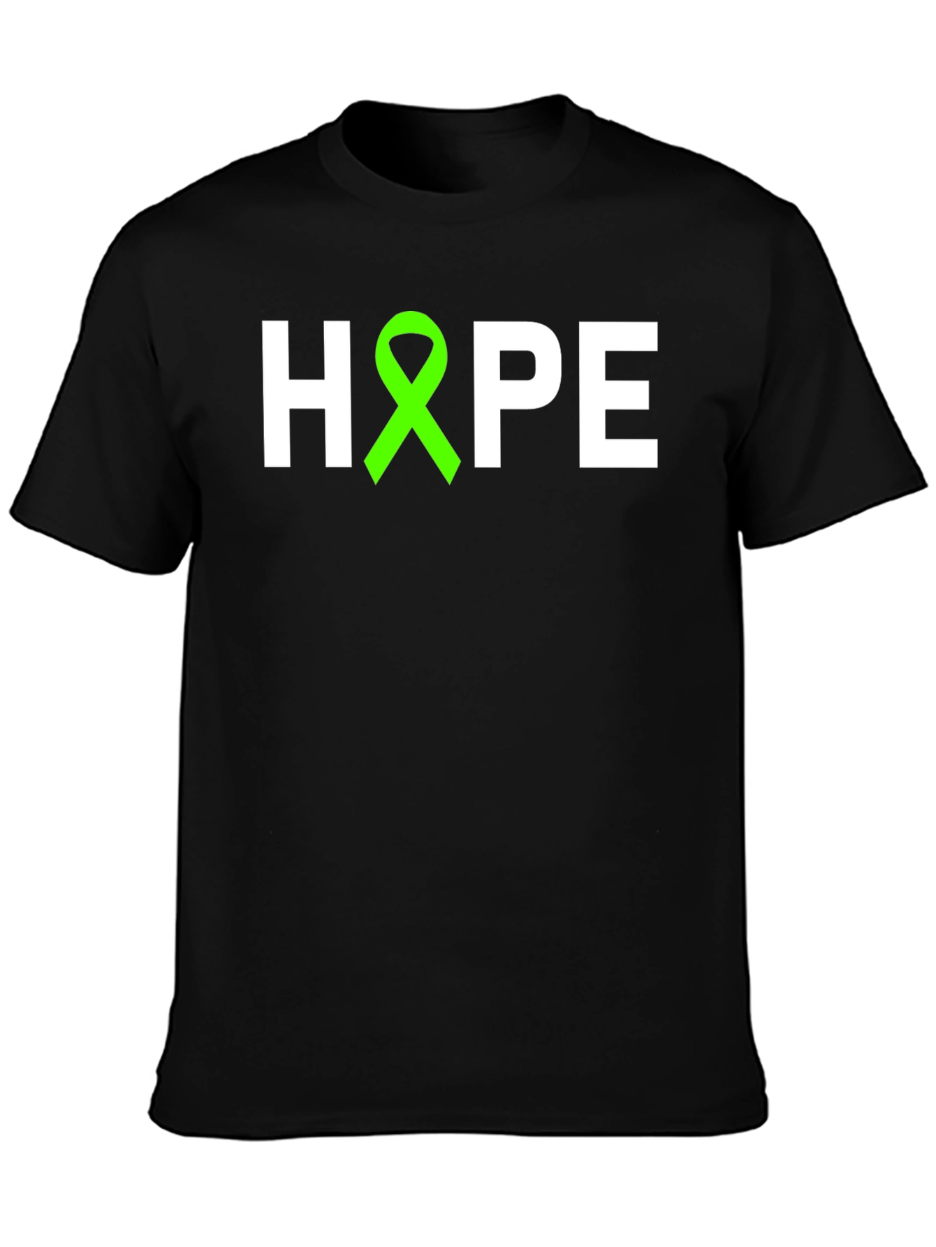 Black HOPE Awareness Ribbon T-Shirt - Support Mental Health view 3
