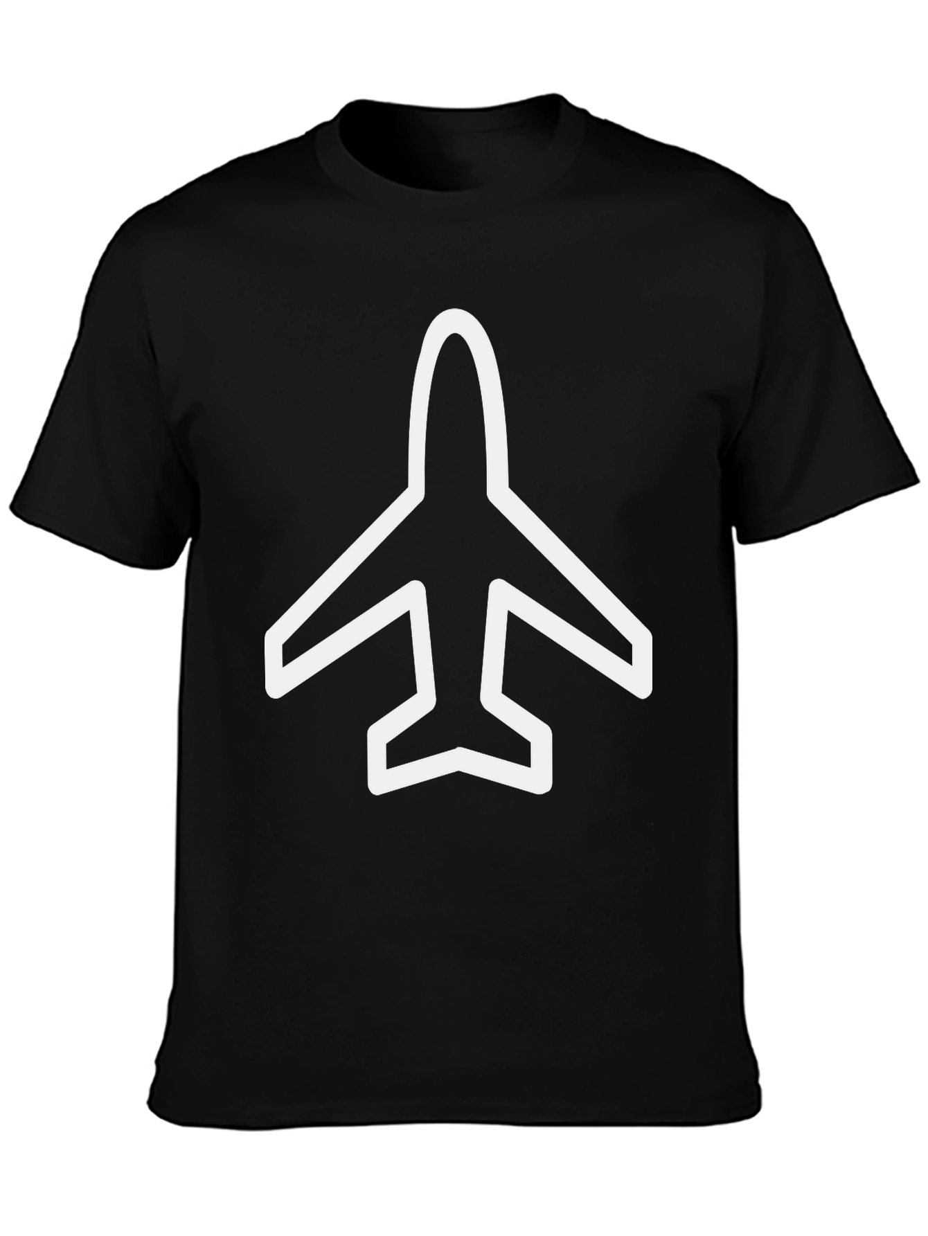 Black Airplane Graphic Tee - Black Cotton Comfort view 3