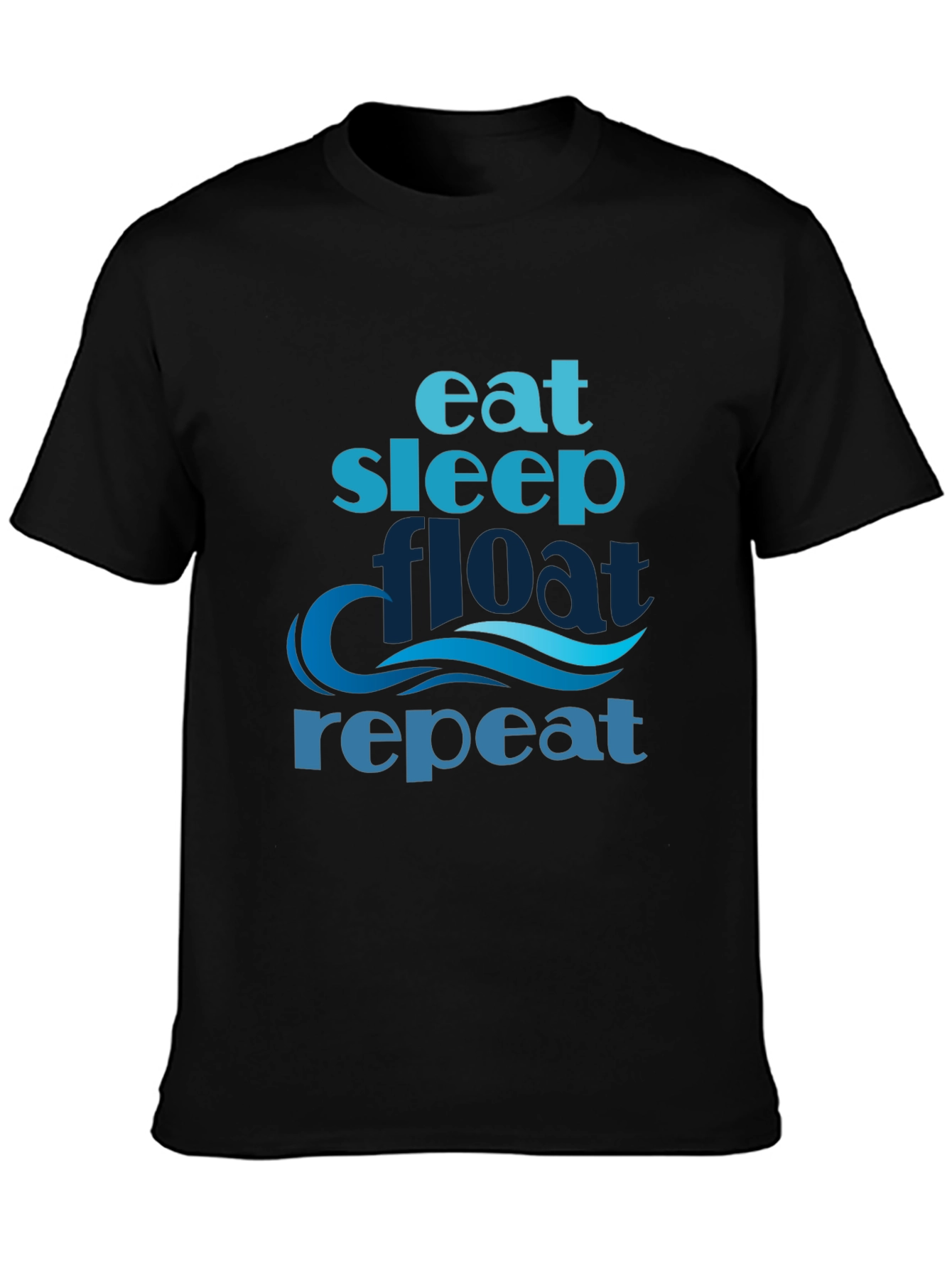Black Eat Sleep Float Repeat T-Shirt view 3