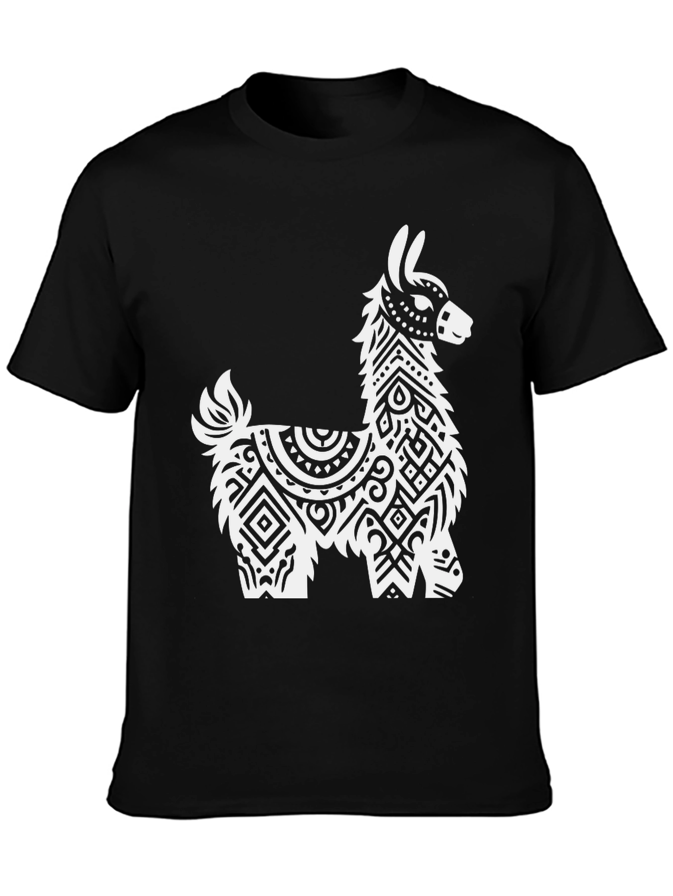 Black Llama Graphic Tee - Stylish Black Cotton Shirt view 3