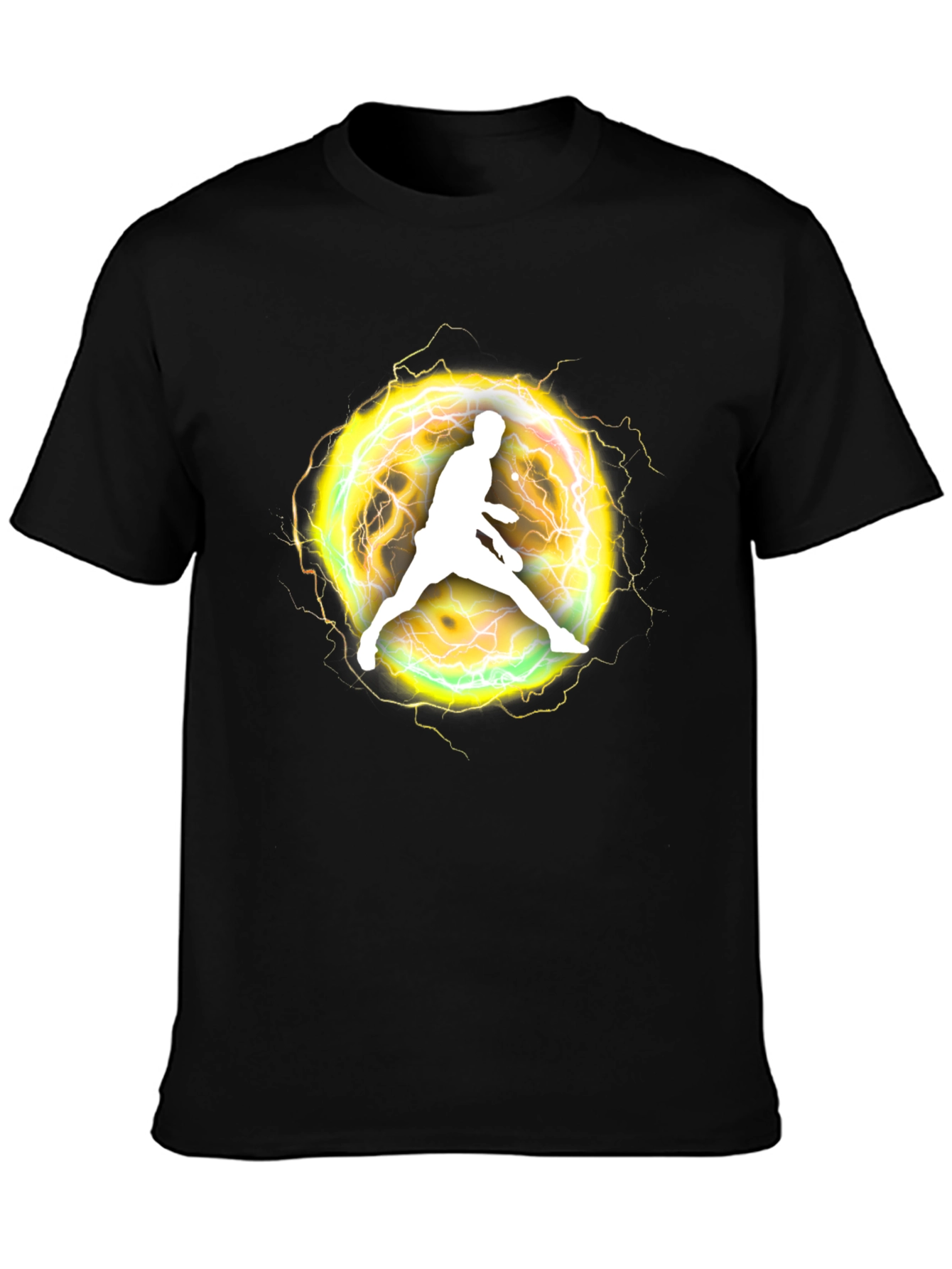 Black Electric Athlete Graphic Black T-Shirt view 3