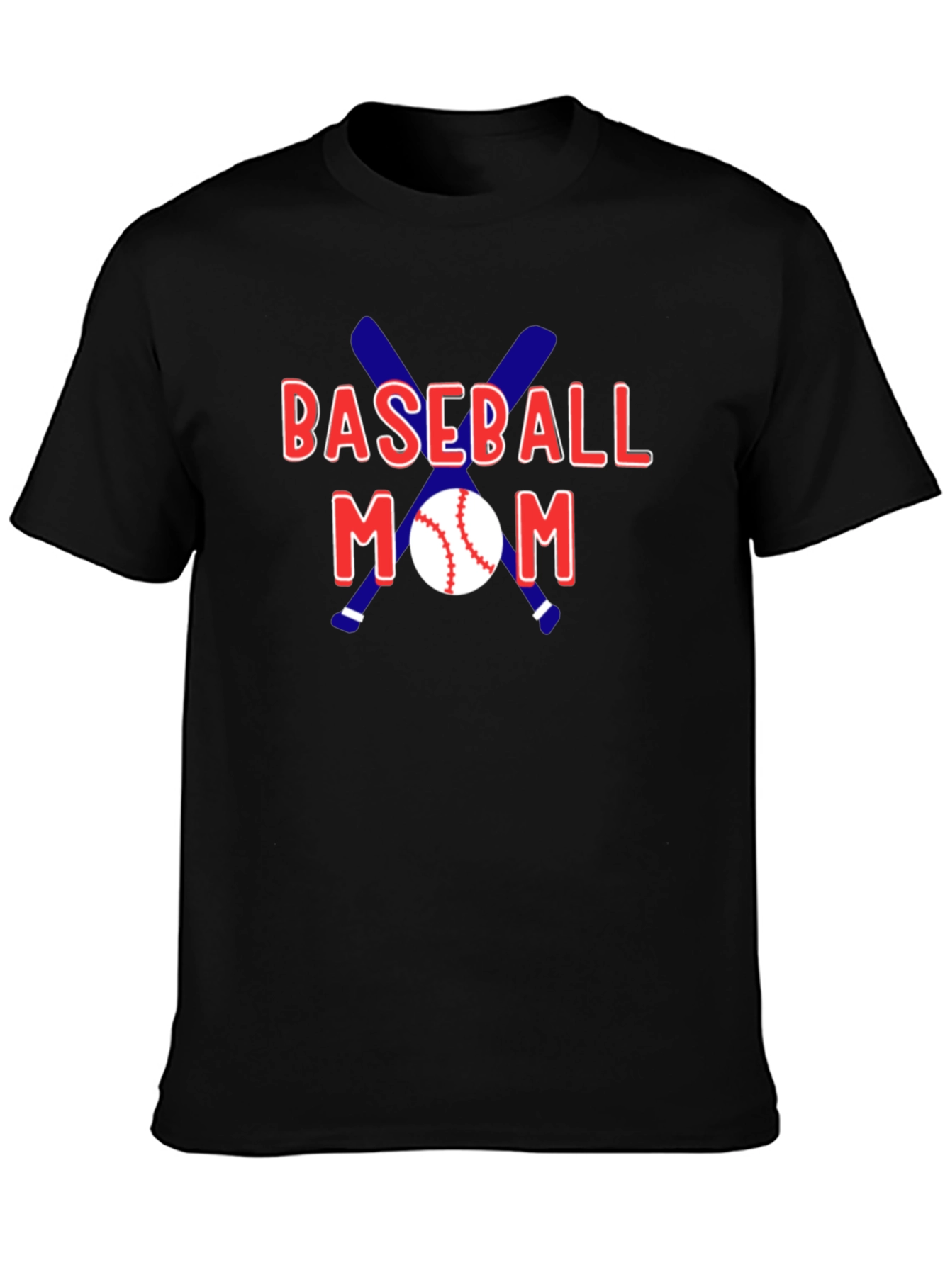 Black Baseball Mom Graphic T-Shirt view 3