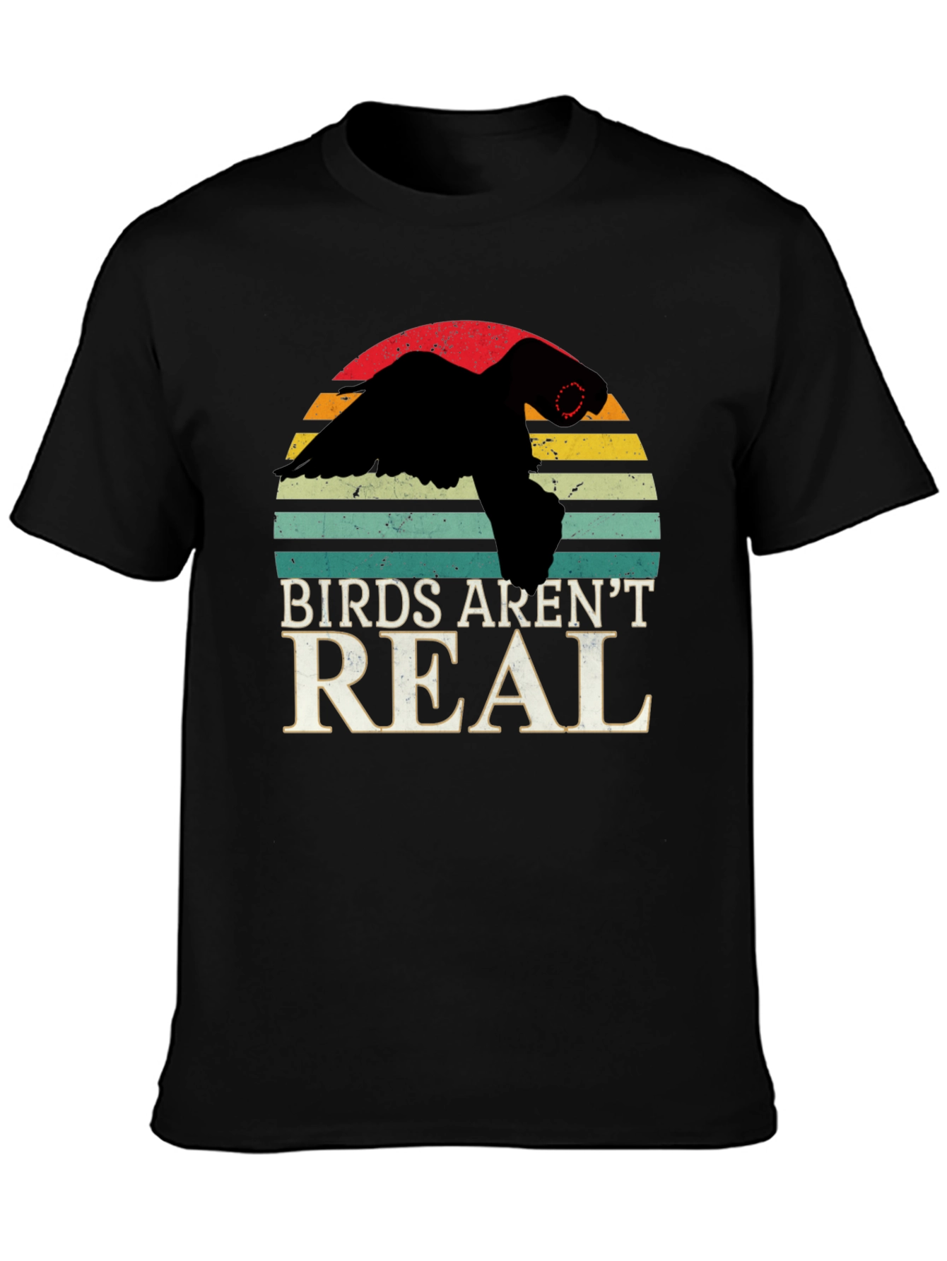 Black Birds Aren't Real T-Shirt Conspiracy Funny Gift view 3