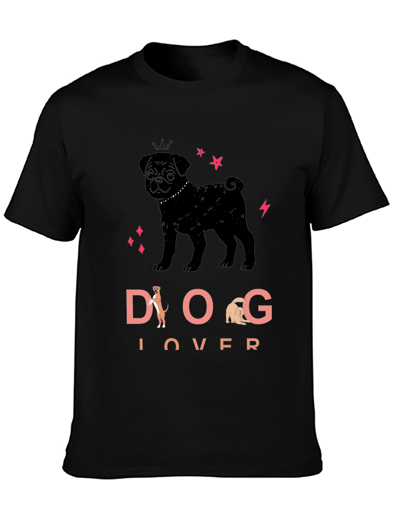 Black Dog Lover Black Graphic Tee view 3