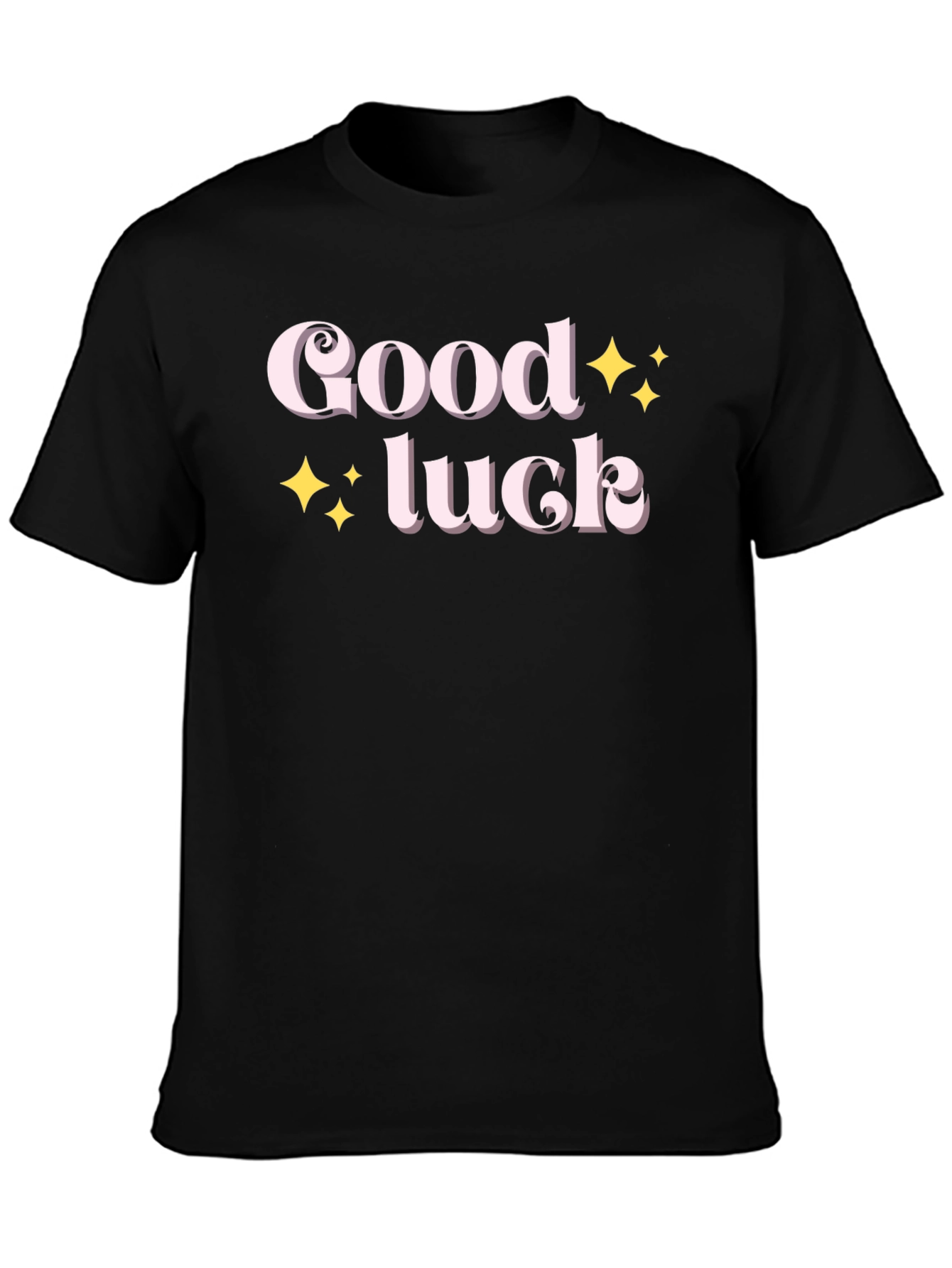 Black Good Luck Graphic Tee - Soft Cotton Blend view 3