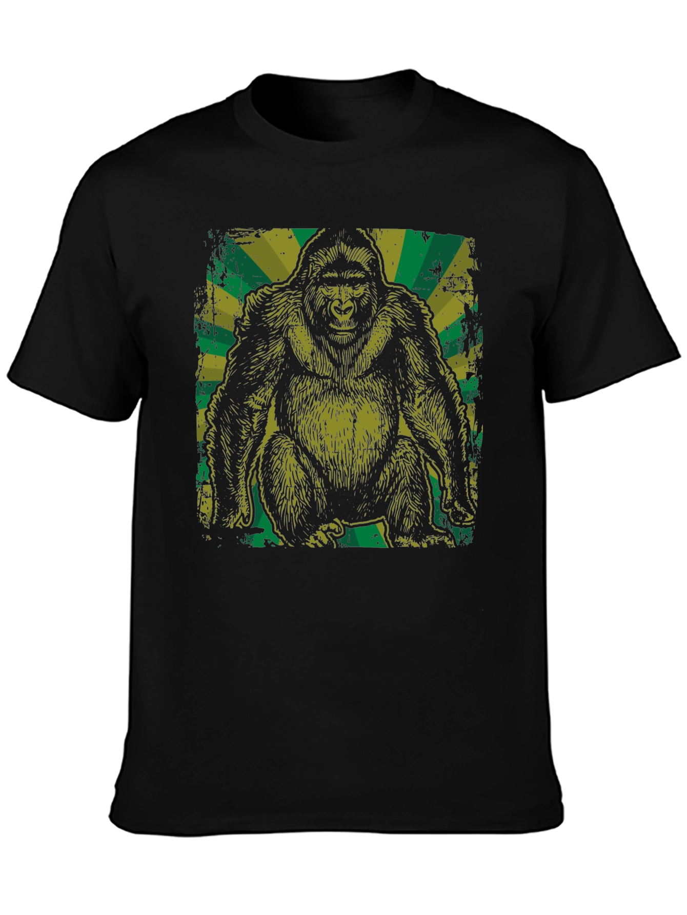 Black Vintage Gorilla Graphic Tee - Black view 3