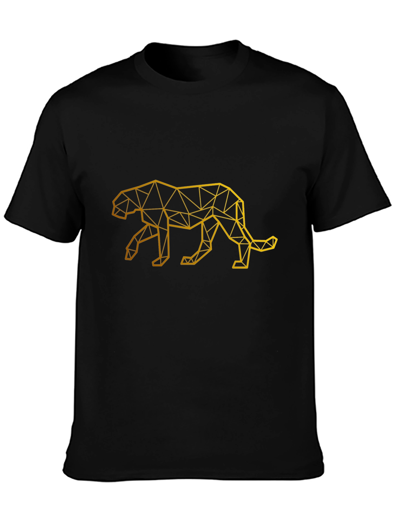 Black Geometric Panther Graphic Tee - Modern Style view 3