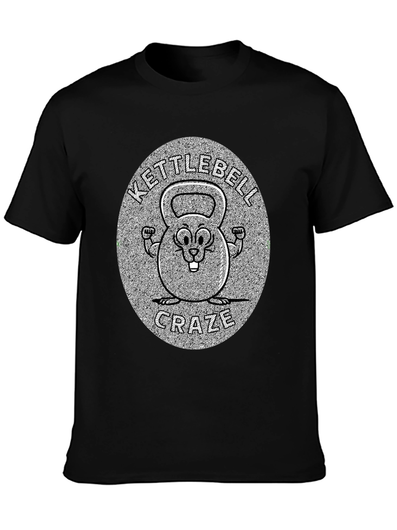 Black Kettlebell Craze T-Shirt - Fitness Novelty Tee view 3