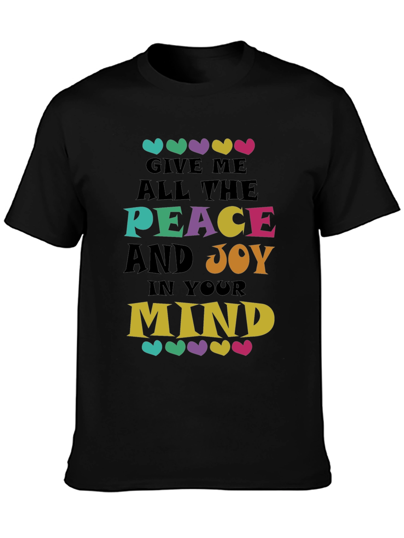Black Peace and Joy Graphic Tee - Soft Cotton Blend view 3