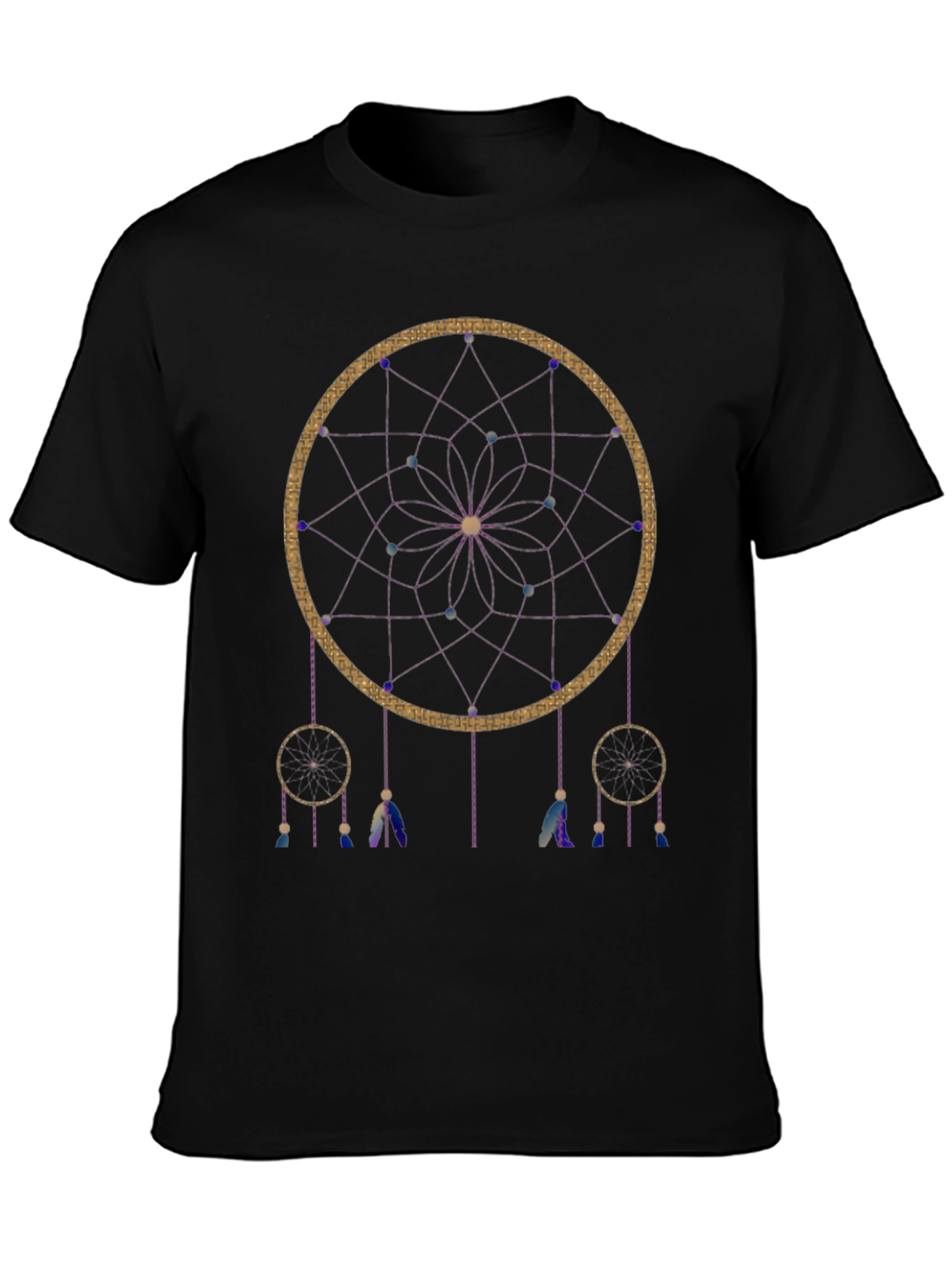 Black Dreamcatcher Graphic Tee - Boho Style Shirt view 3
