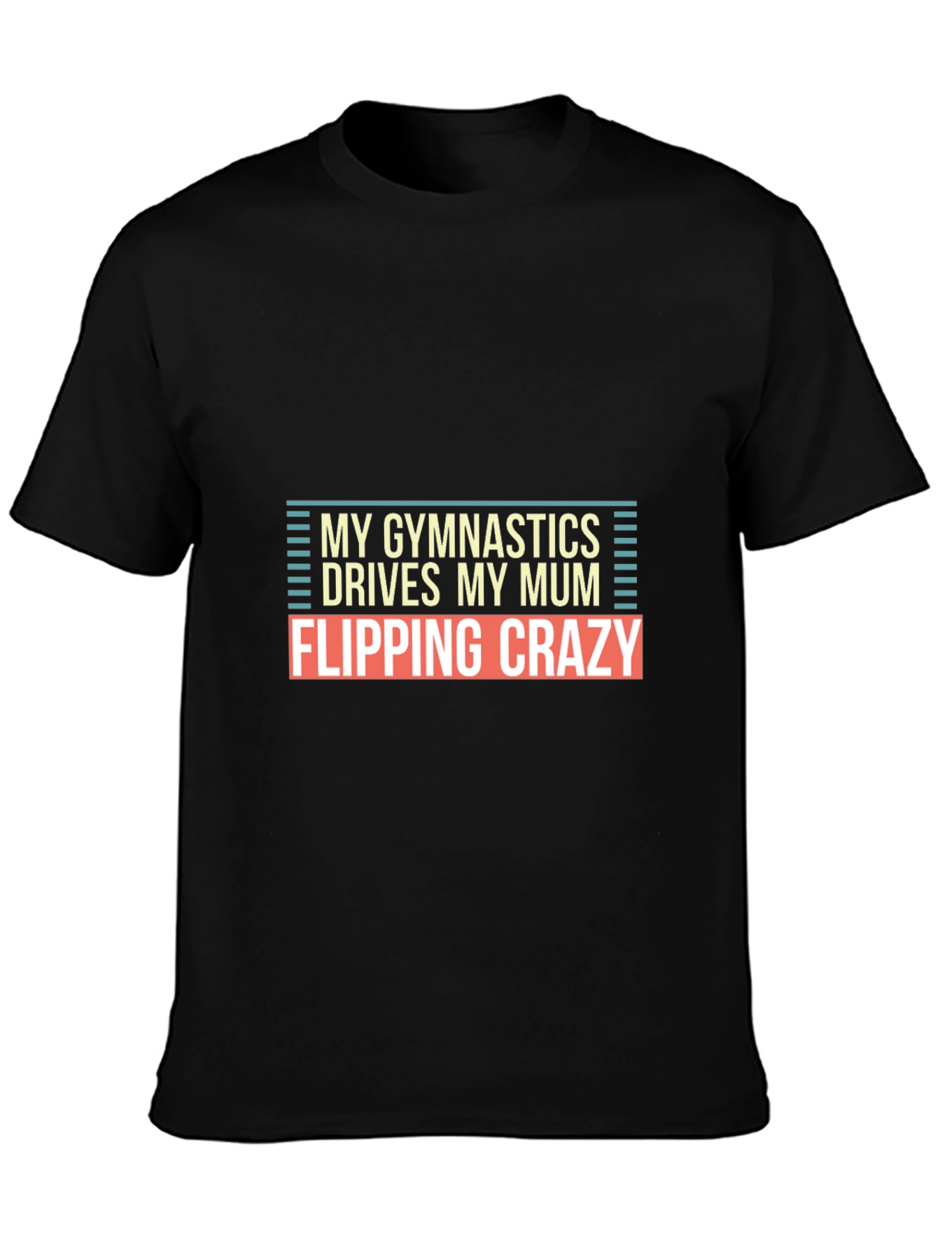 Black Gymnastics Mum Crazy T-Shirt view 3