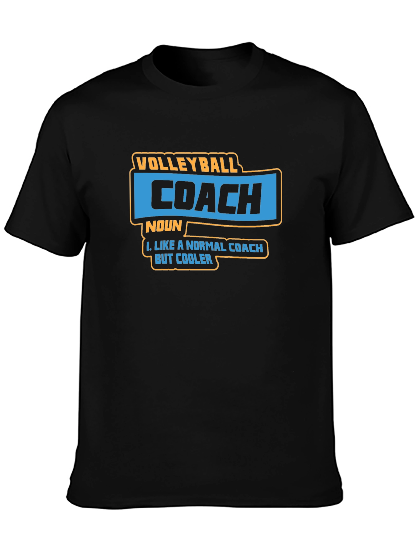 Black Volleyball Coach Funny Graphic T-Shirt view 3
