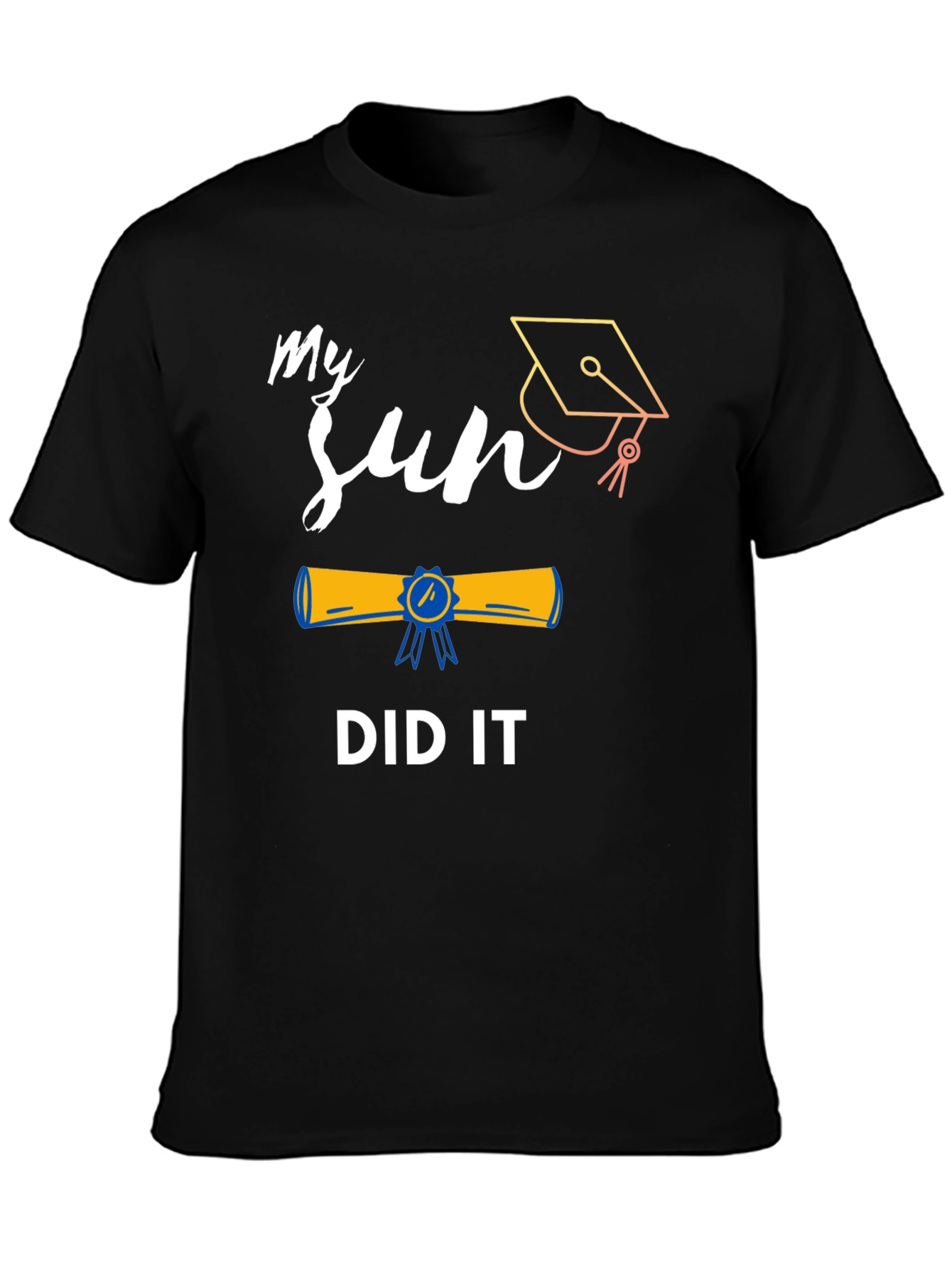 Black My Son Did It Graduation T-Shirt view 3