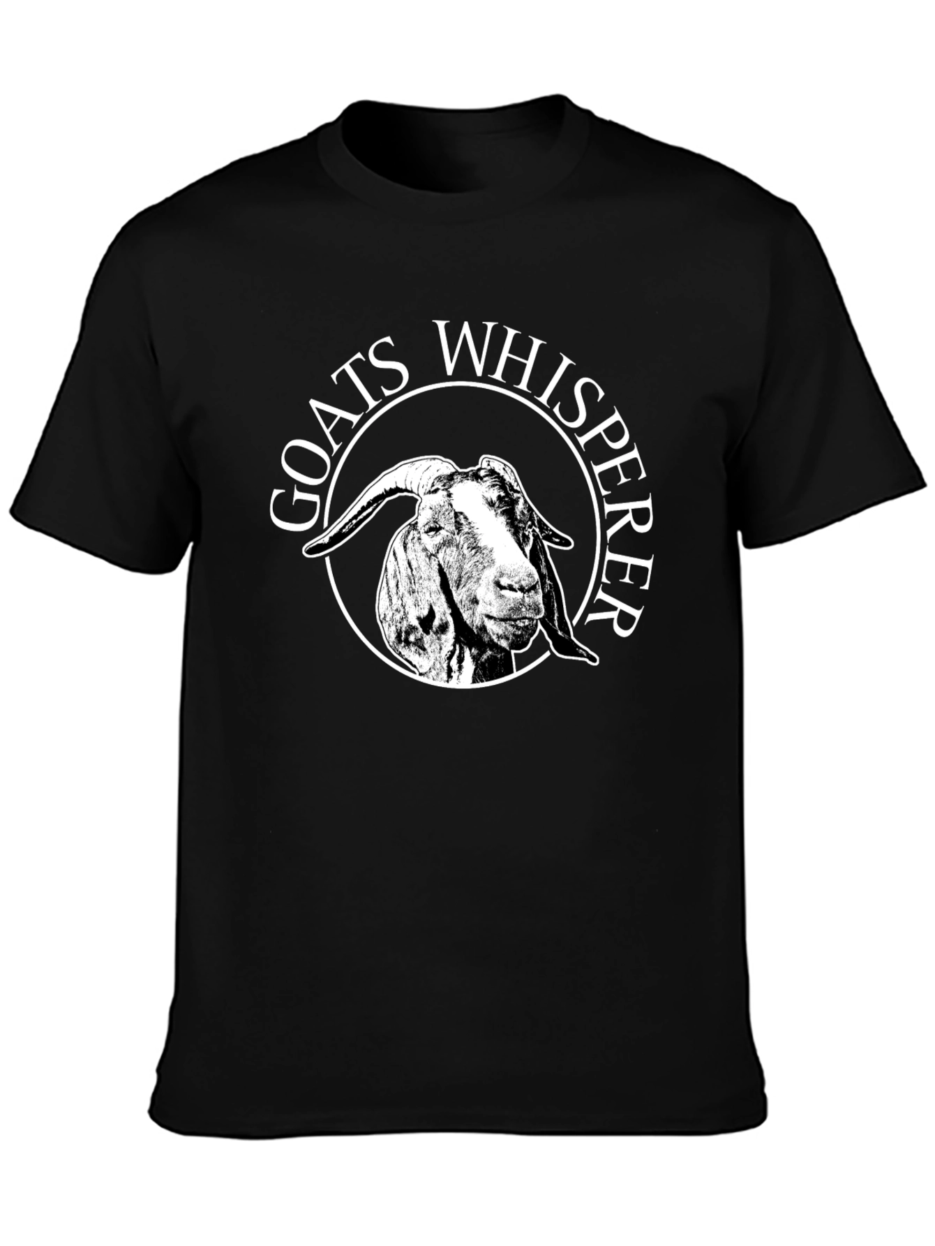 Black Goats Whisperer Graphic Tee - Black Cotton Casual T-Shirt view 3