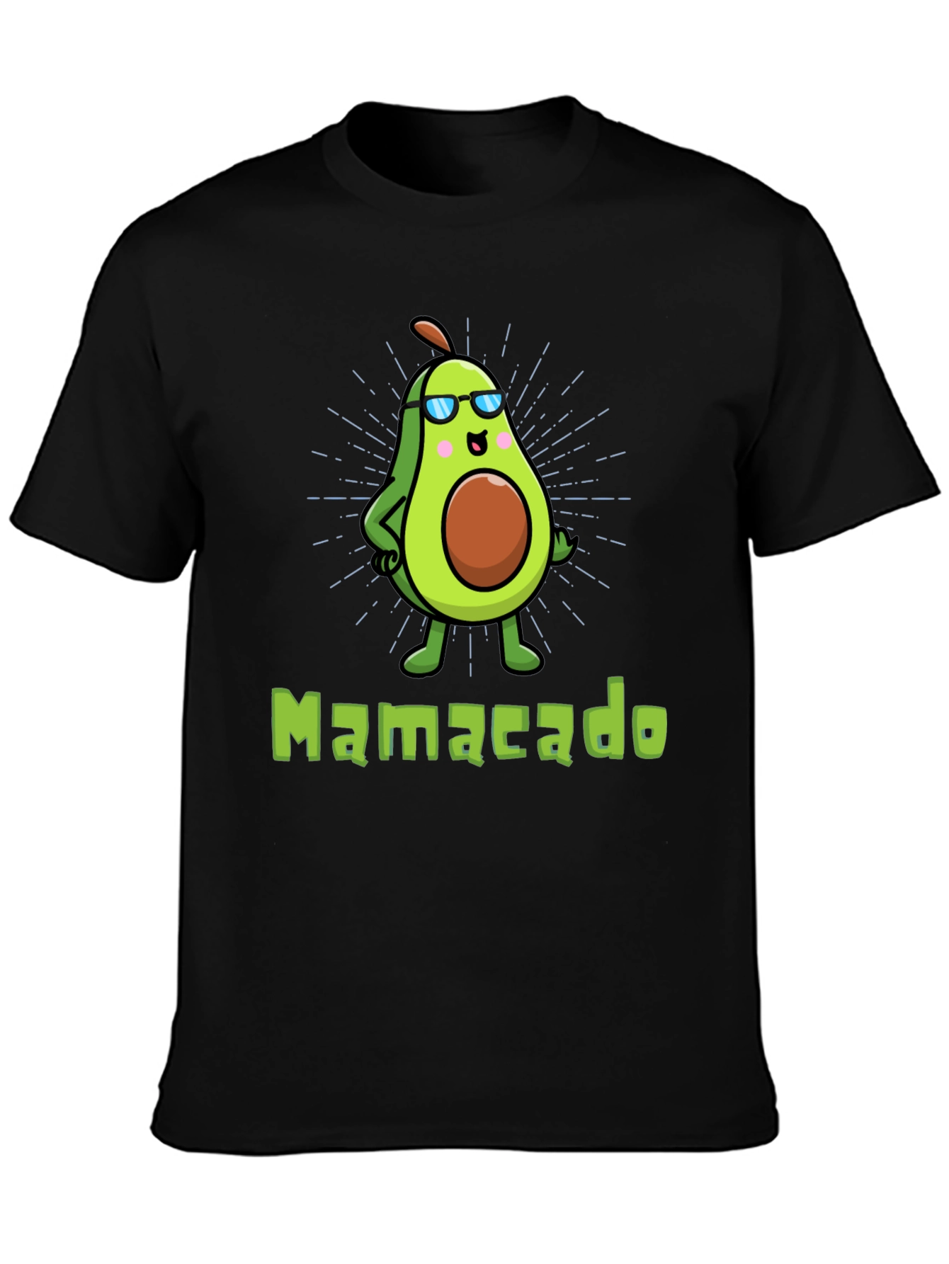 Black Cool Mamacado Avocado Graphic T-Shirt view 3