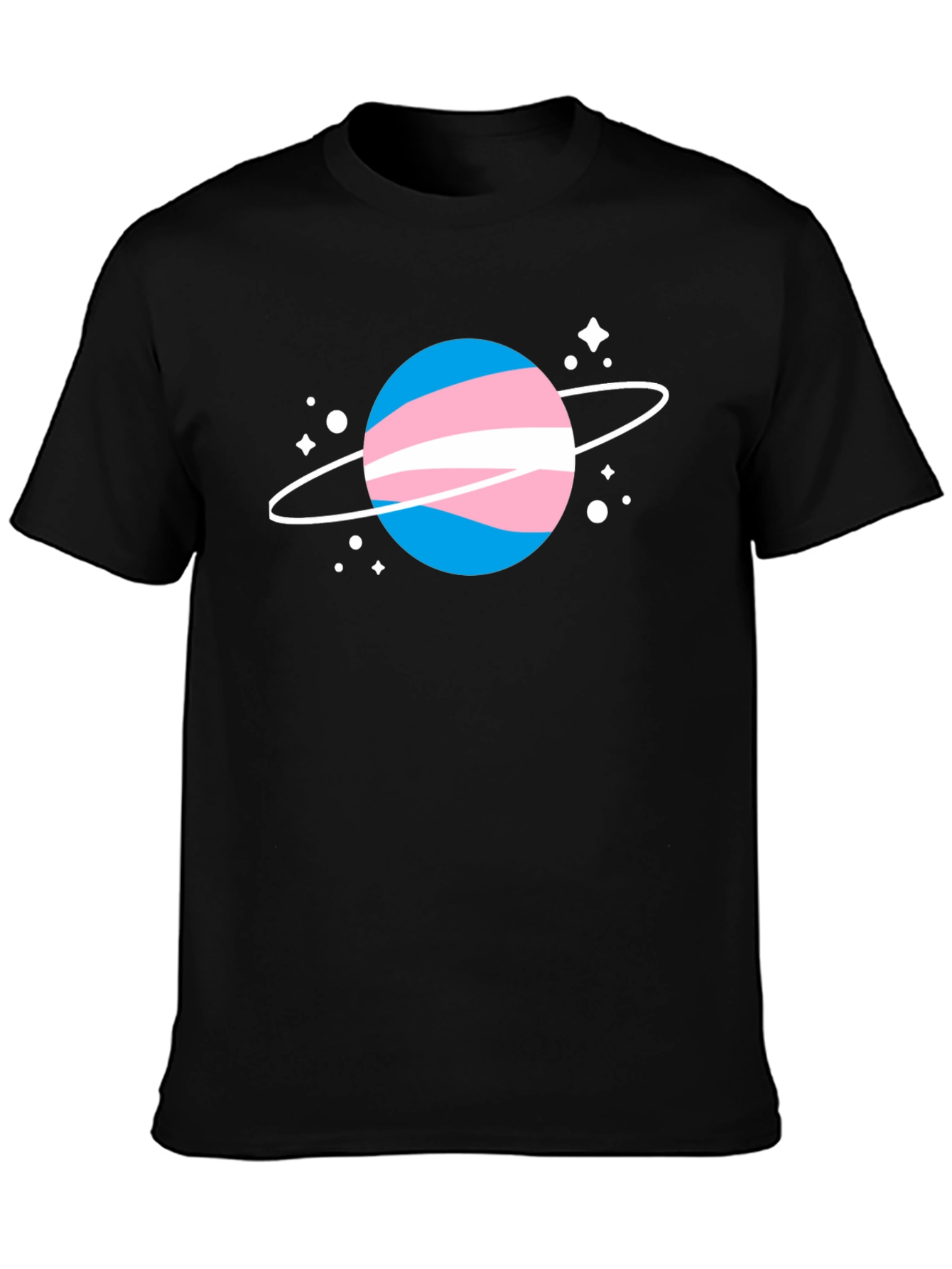 Black Transgender Pride Planet T-Shirt - Unisex view 3
