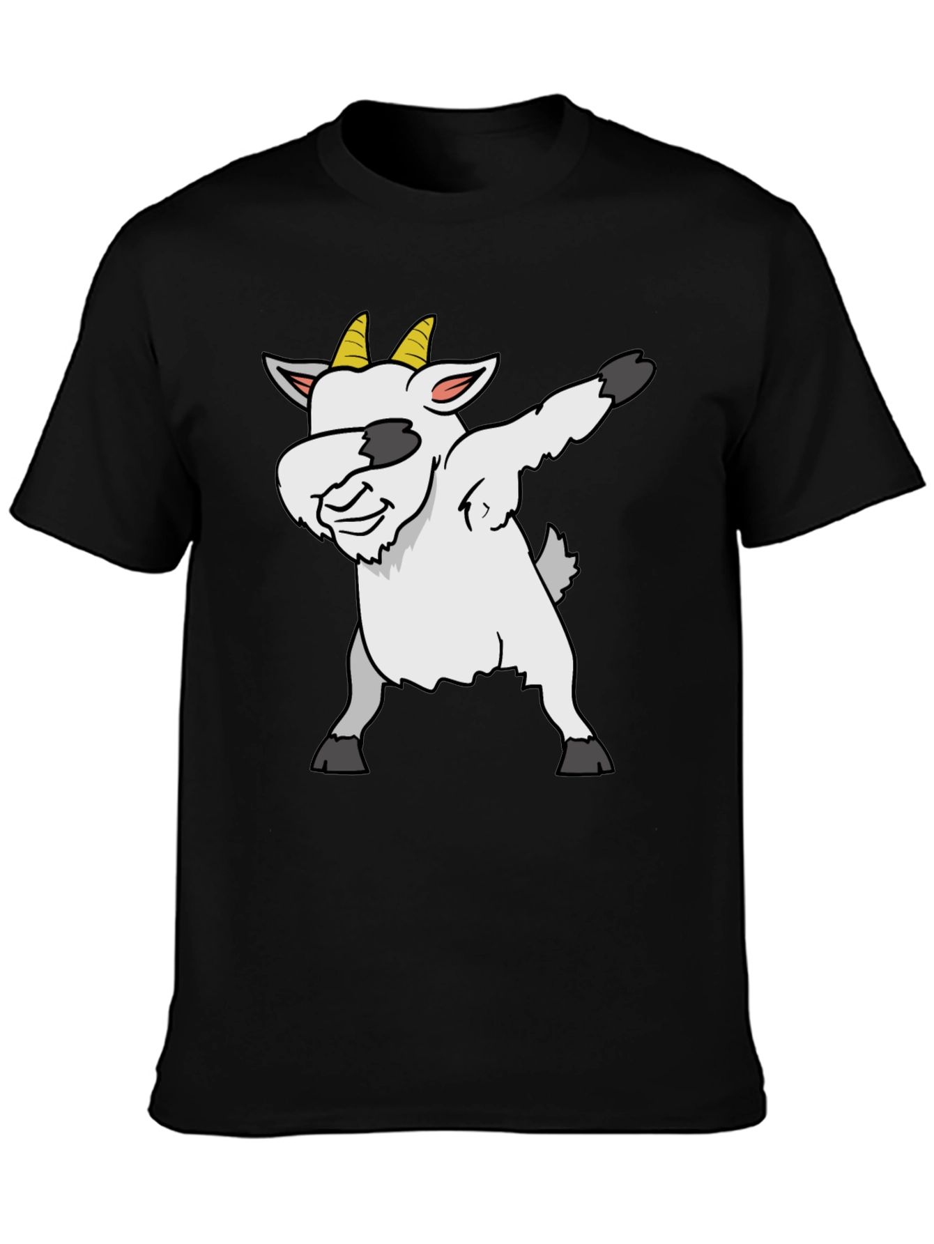 Black Dabbing Goat Graphic Tee - Black T-Shirt view 3