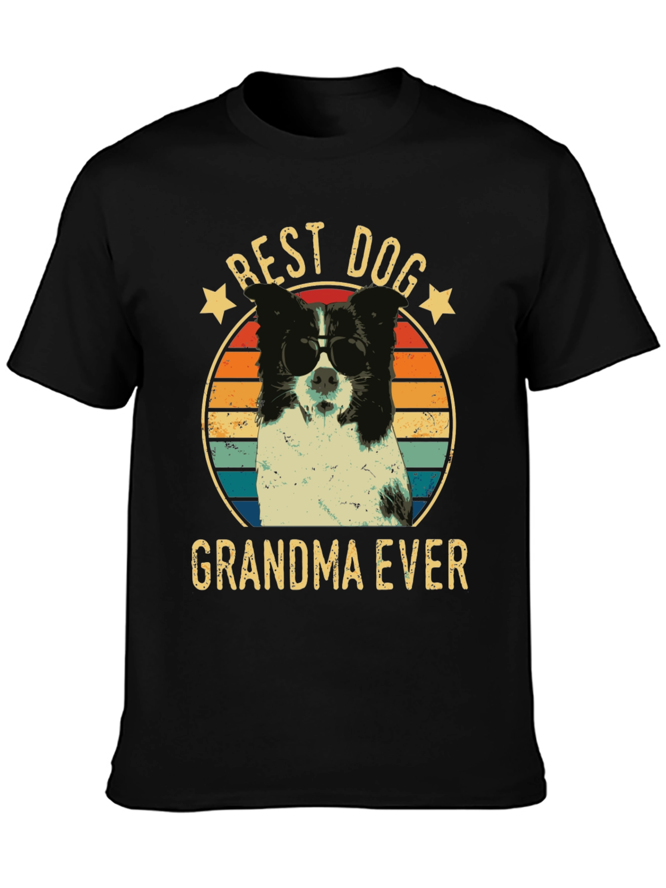 Black Best Dog Grandma Ever Graphic T-Shirt view 3
