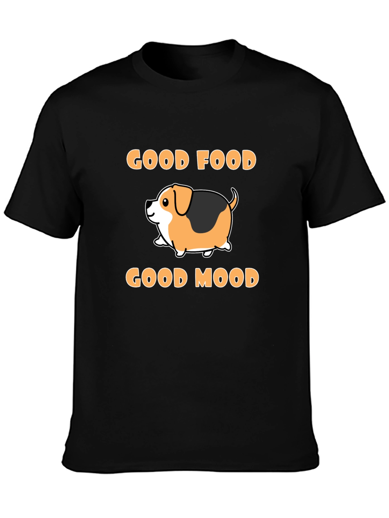 Black Good Food Good Mood Dog T-Shirt view 3