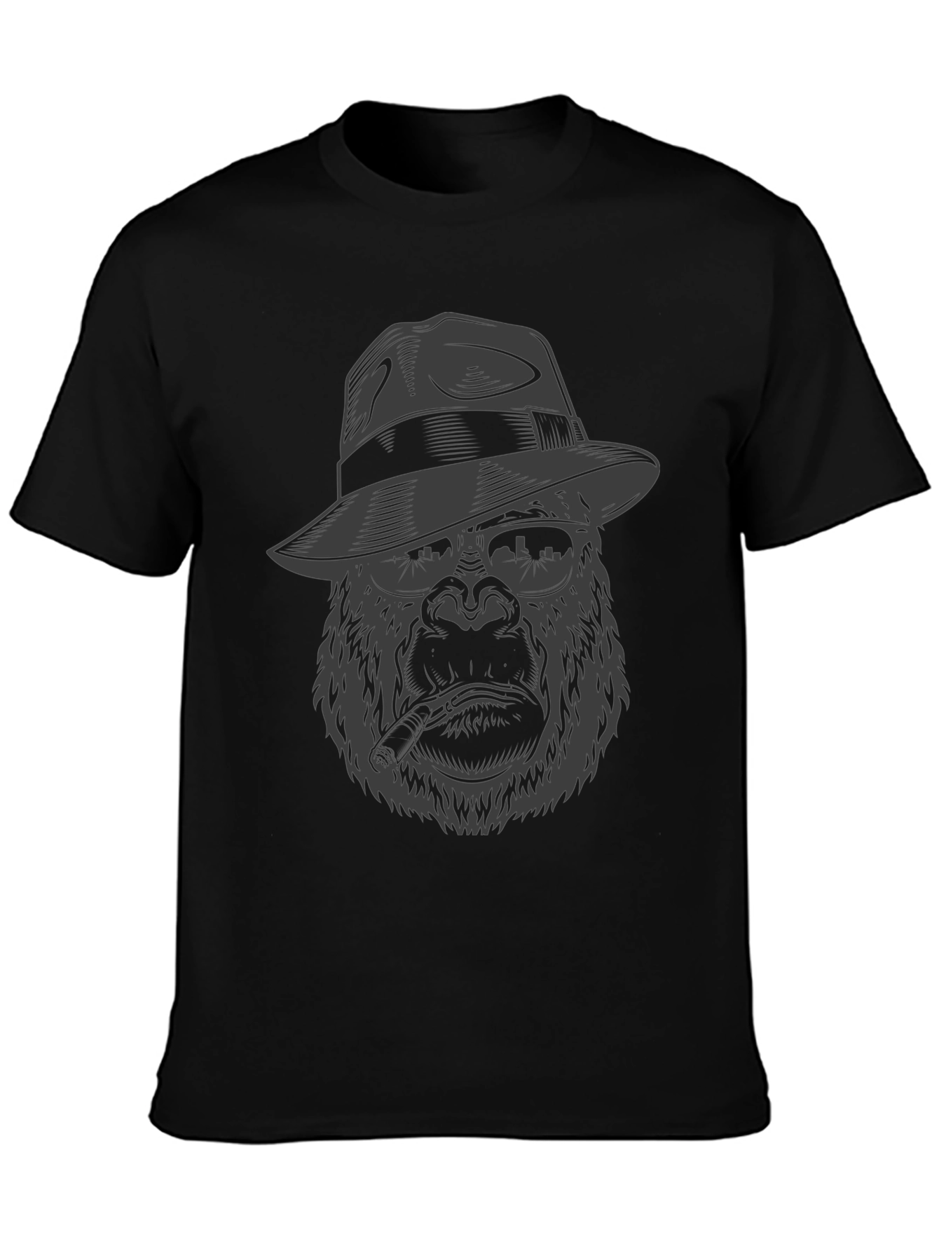 Black Gangster Gorilla Graphic Tee - Cool & Unique Design view 3
