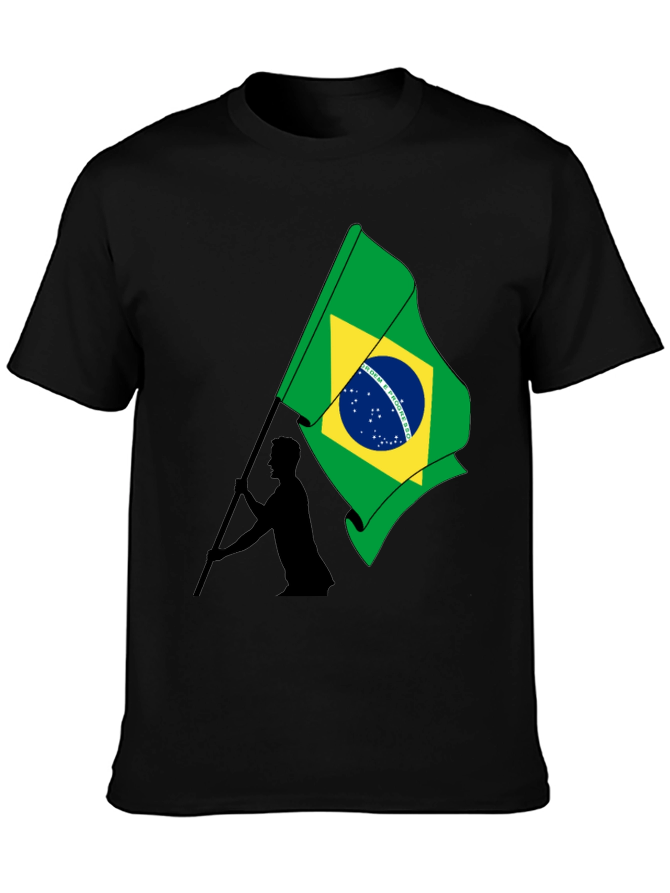 Black Brazil Flag Graphic T-Shirt - Menswear view 3