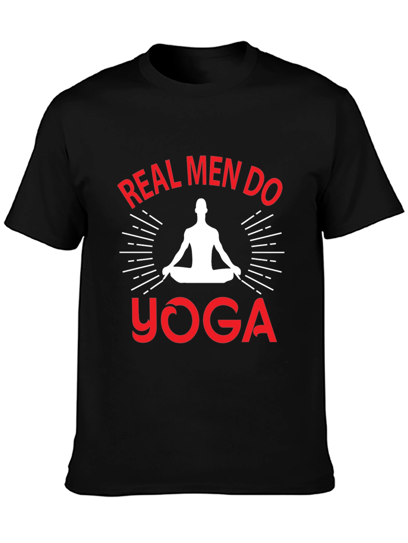 Black Real Men Do Yoga Graphic T-Shirt view 3