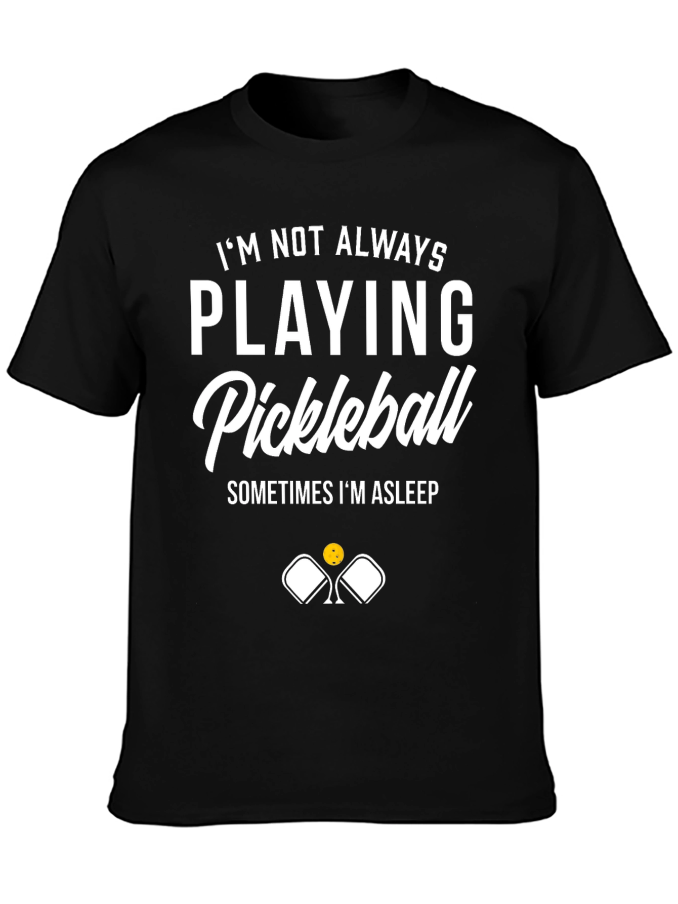 Black Funny Pickleball Player Graphic T-Shirt view 3