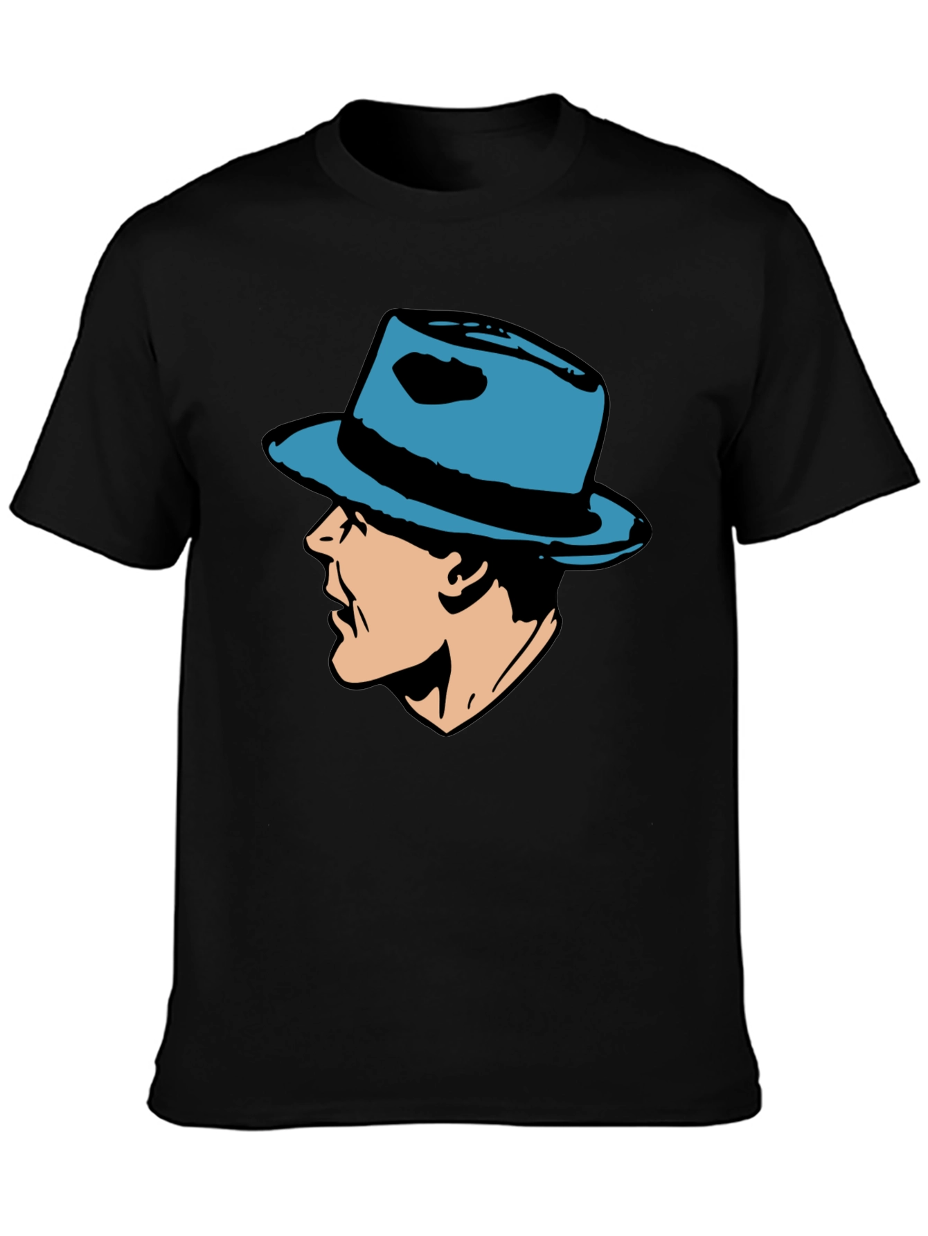 Black Retro Detective T-Shirt - Classic Comic Style Tee view 3