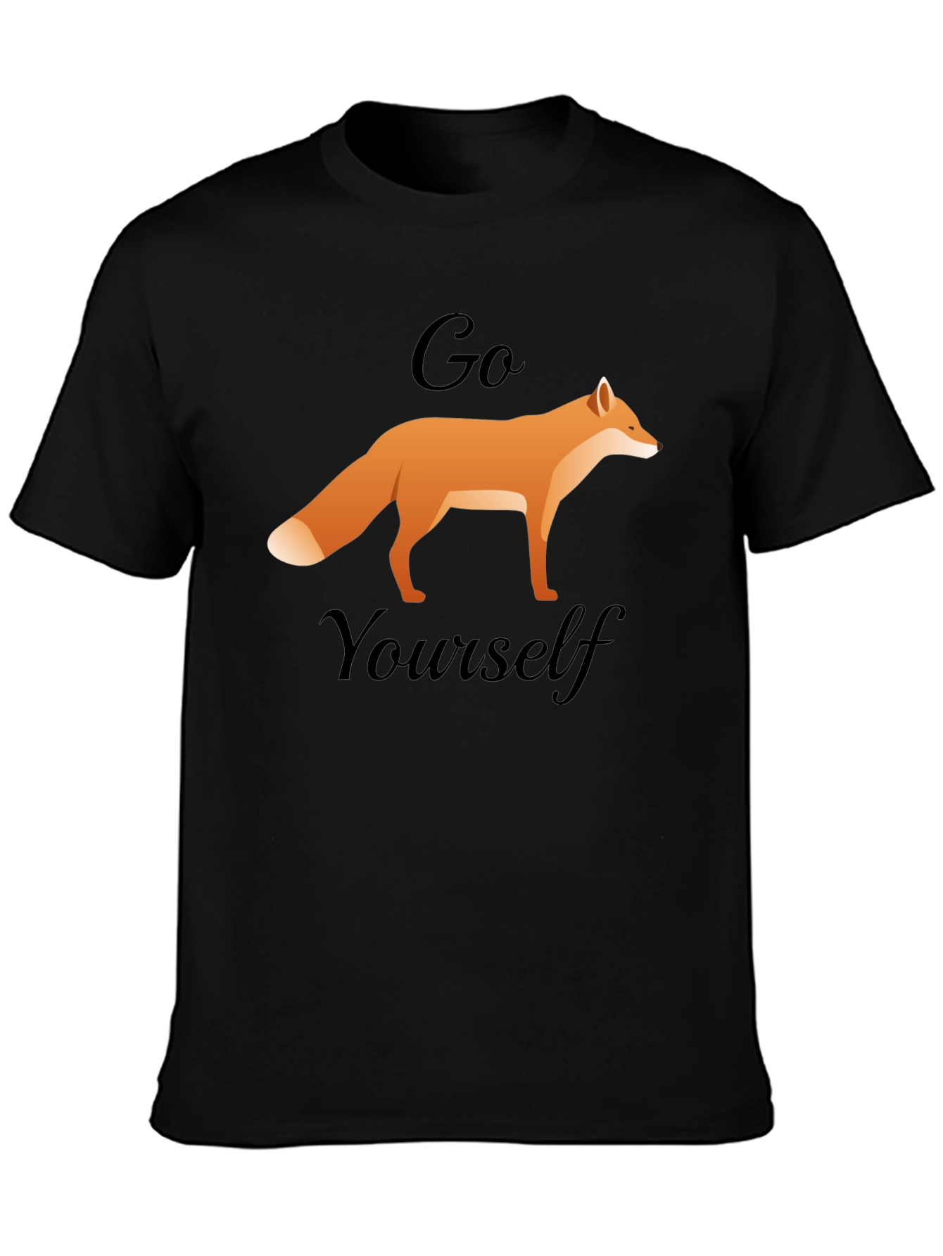 Black Go Fox Yourself T-Shirt - Funny Animal Tee view 3